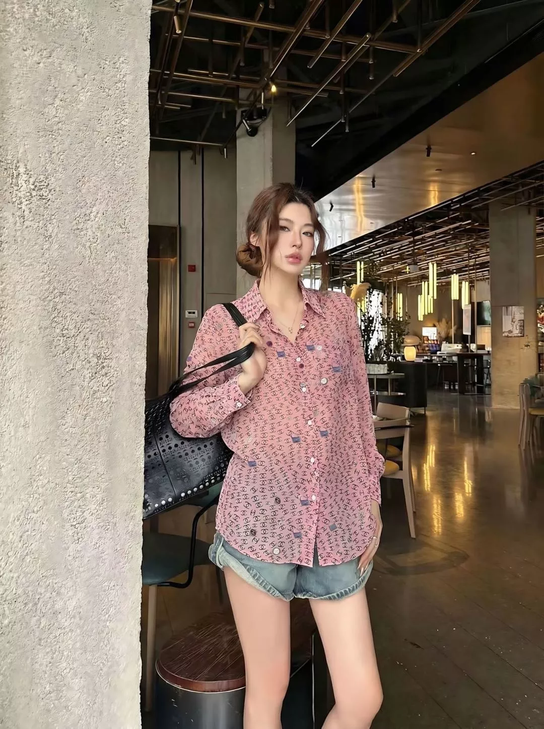 샤넬 잔꽃 프린트 롱슬리브 셔츠 상세 이미지 13