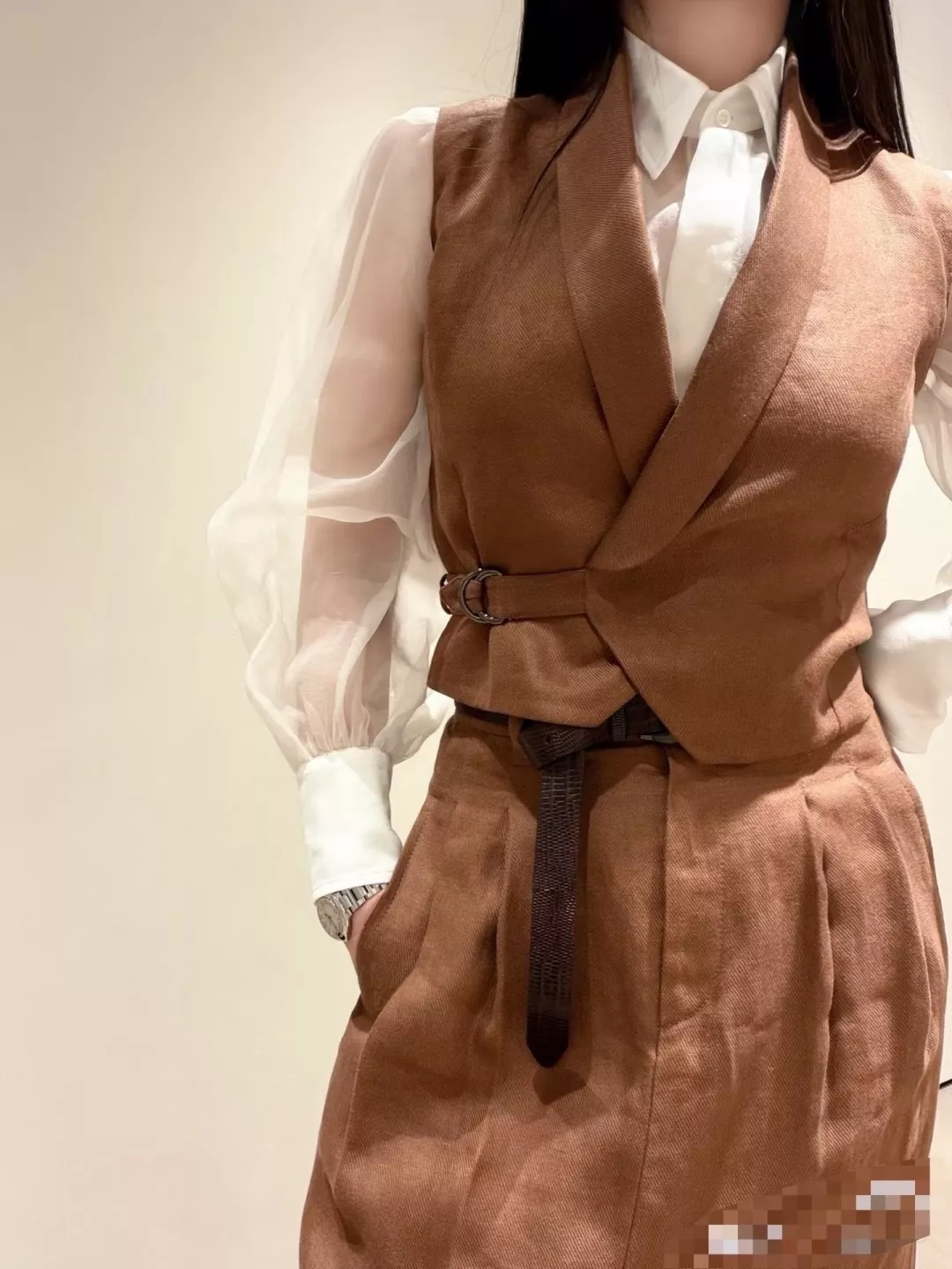 브루넬로쿠치넬리 브이넥 민소매 베스트 스커트 세트 상세 이미지 40