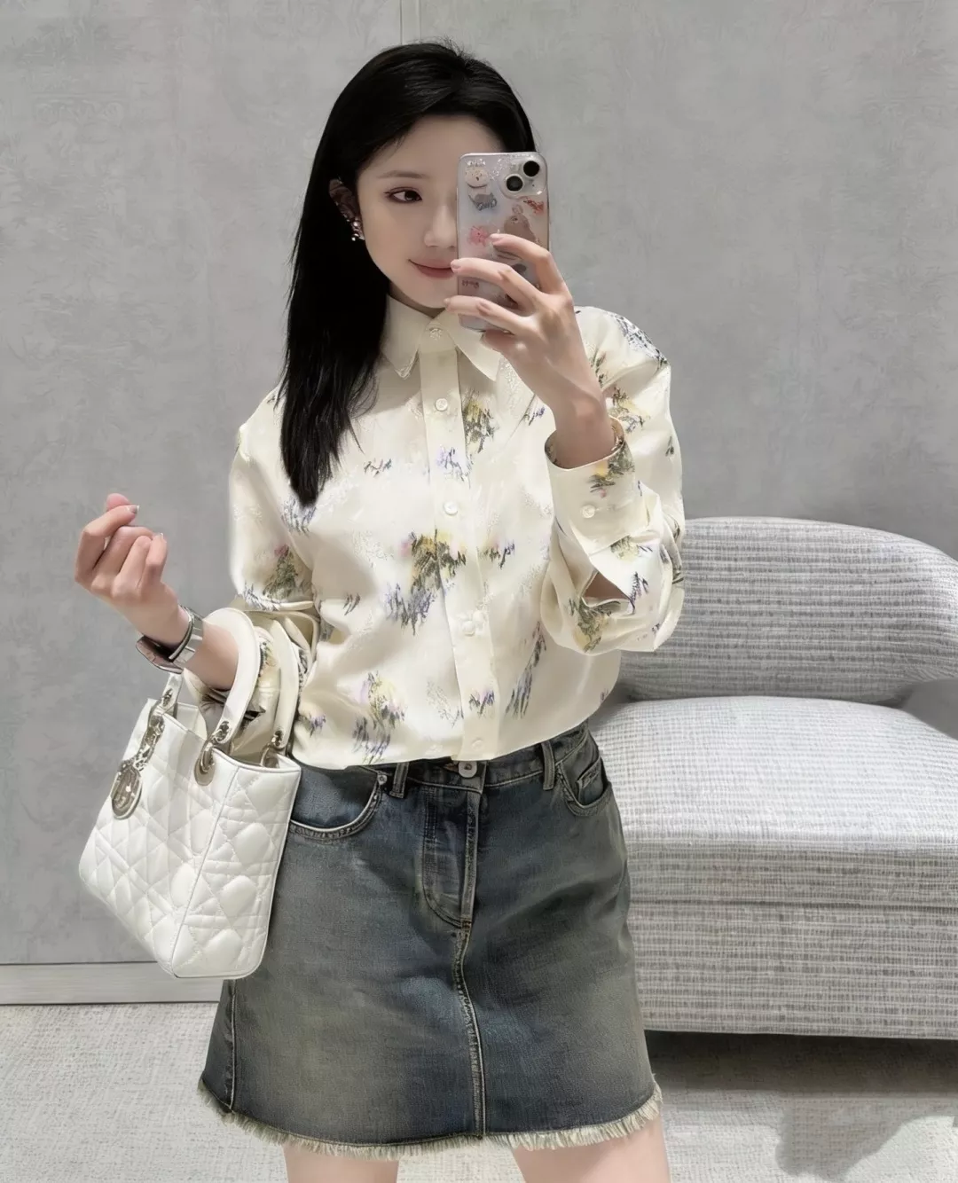 디올 실크 플라워 프린트 셔츠 상세 이미지 13