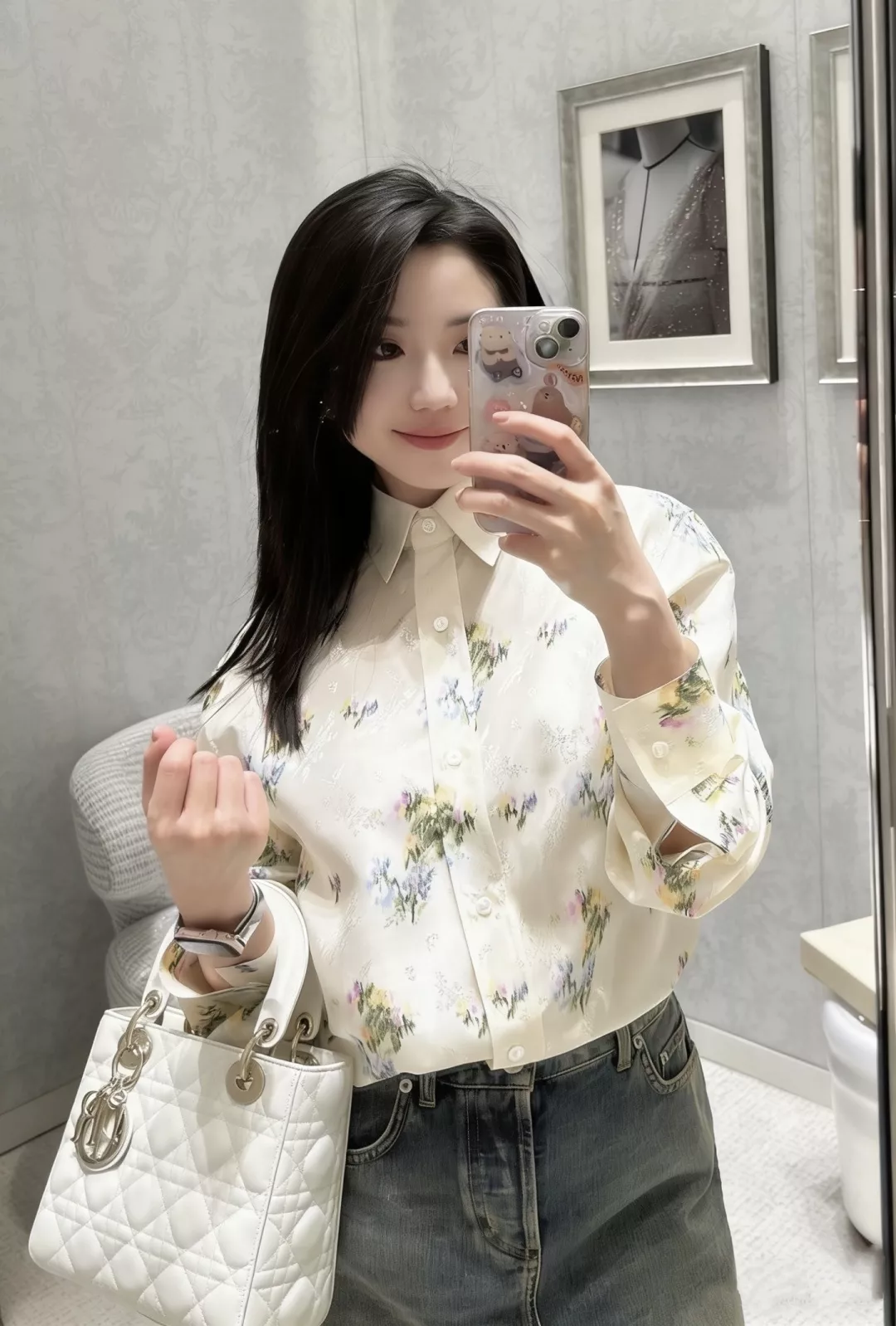 디올 실크 플라워 프린트 셔츠 상세 이미지 14