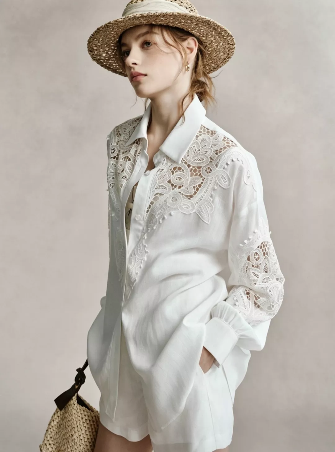짐머만 아일렛 자수 린넨 긴소매 셔츠 상세 이미지 11
