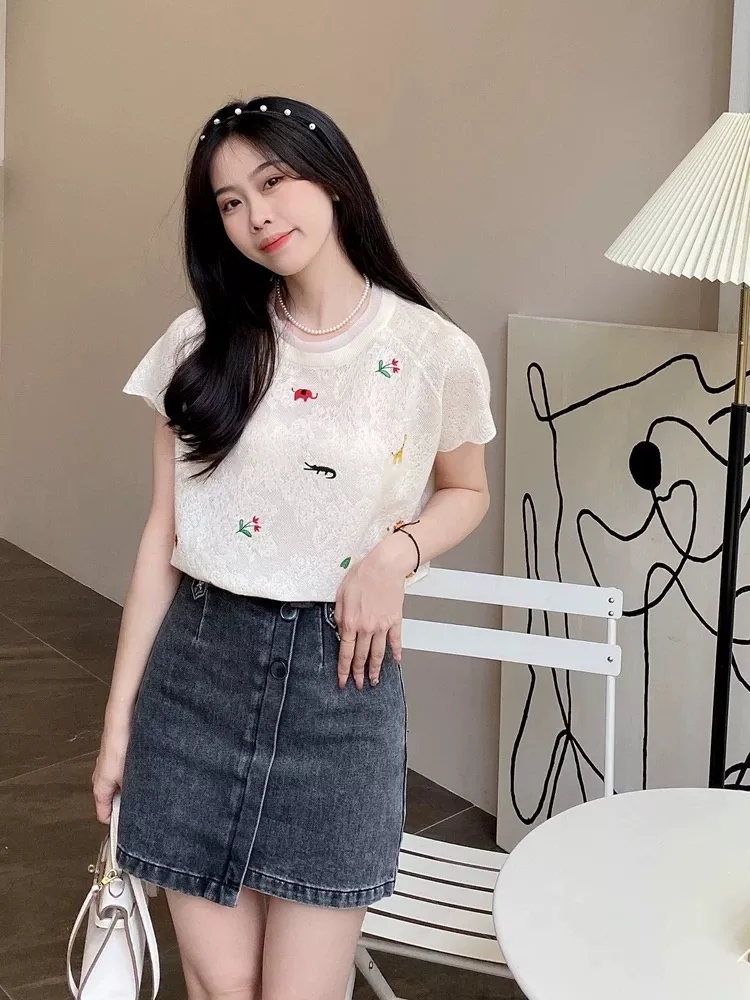 디올 프렌치 무드 자수 니트 티셔츠 상세 이미지 34