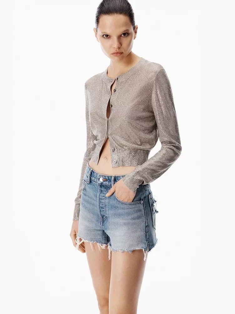 알렉산더왕 로고 엠보싱 워싱 데님 쇼츠 상세 이미지 12