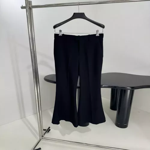 발렌시아가 블랙 비스코스 플레어 팬츠