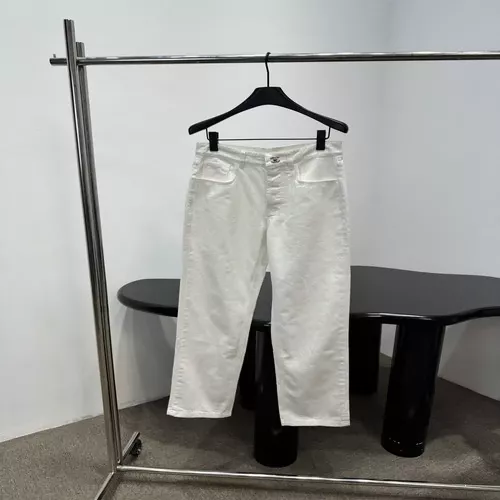 샤넬 워싱 미드라이즈 데님 팬츠