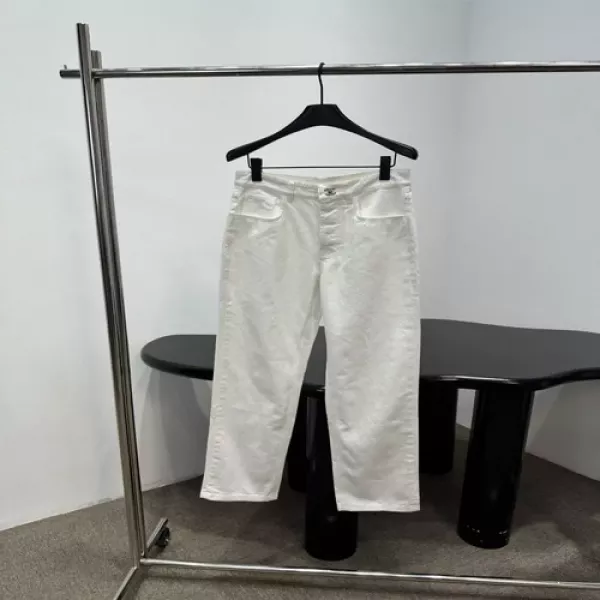 샤넬 워싱 미드라이즈 데님 팬츠