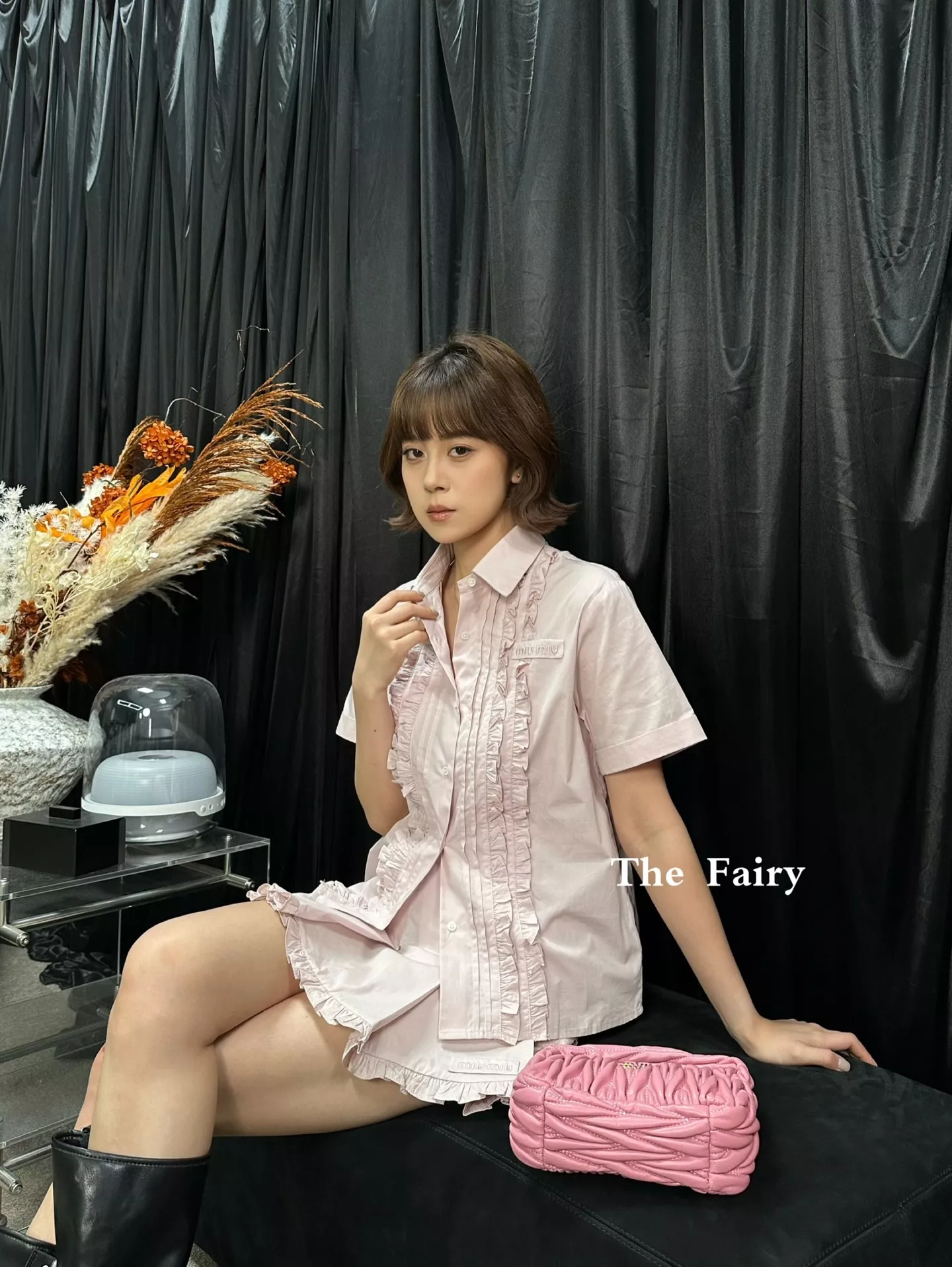 미우미우 코튼 프릴 셔츠 스커트 세트 상세 이미지 50