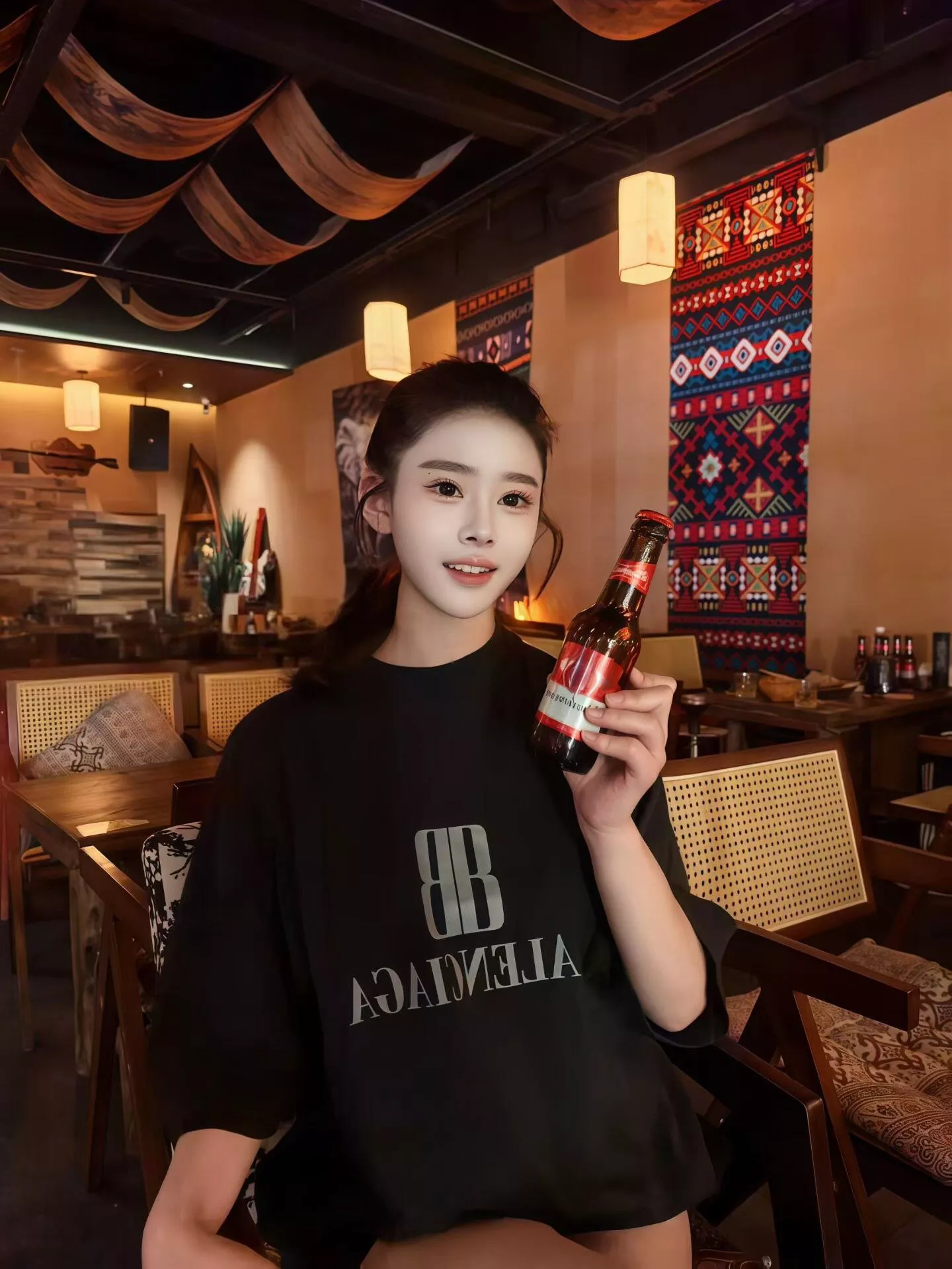 발렌시아가 BB 로고 프린트 반소매 탑 상세 이미지 15
