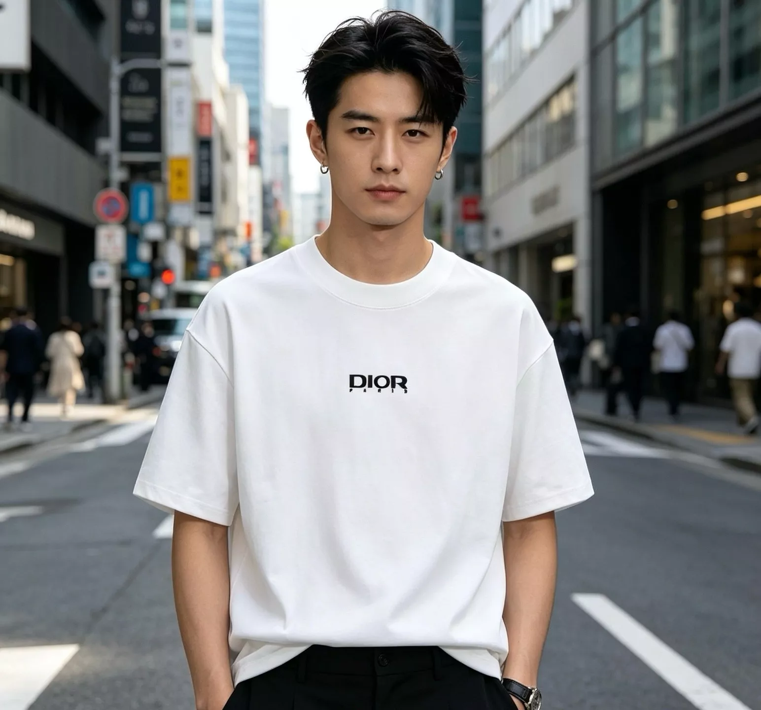 디올 플록 로고 프린트 반소매 상의 상세 이미지 12