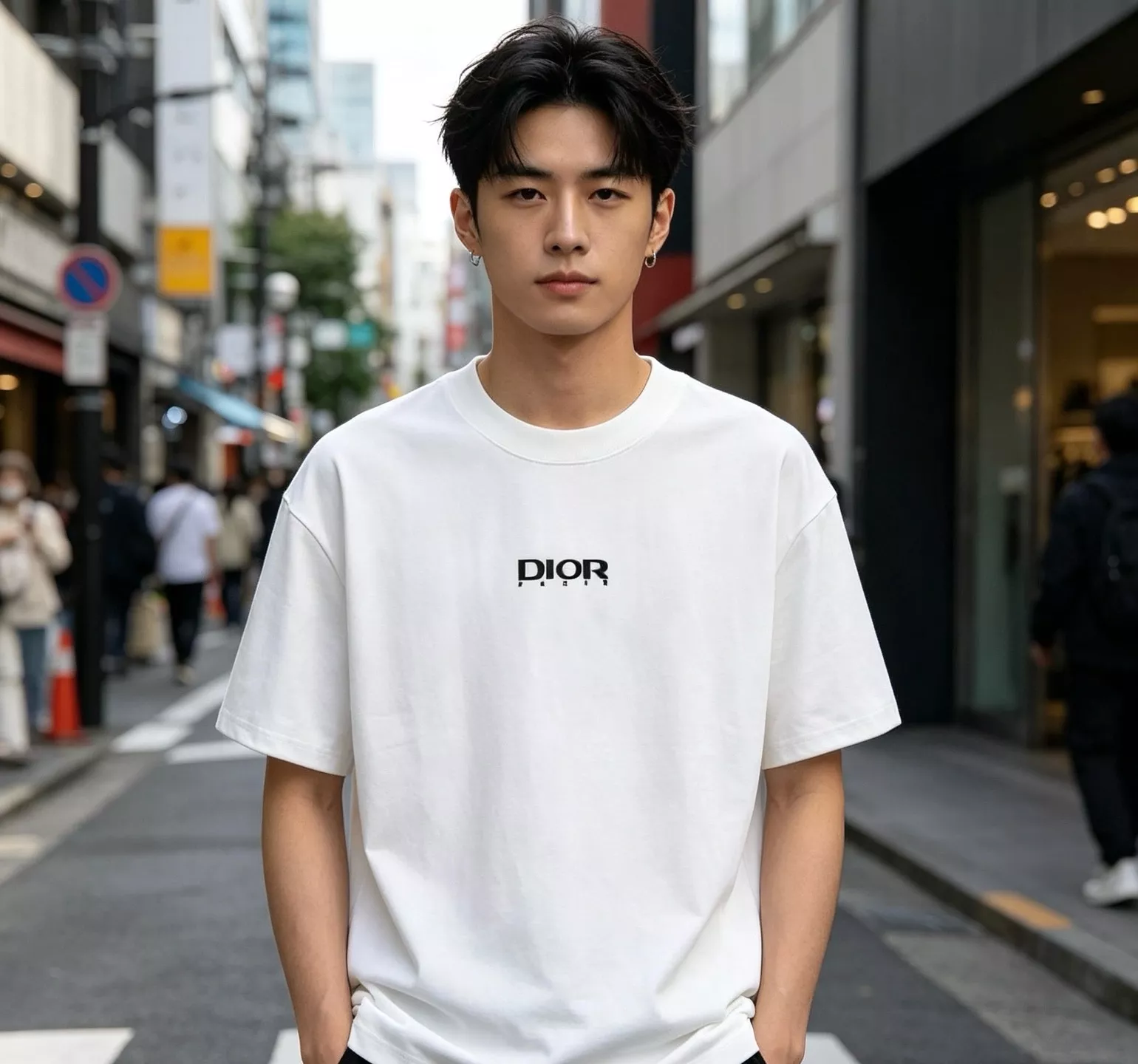 디올 플록 로고 프린트 반소매 상의 상세 이미지 13