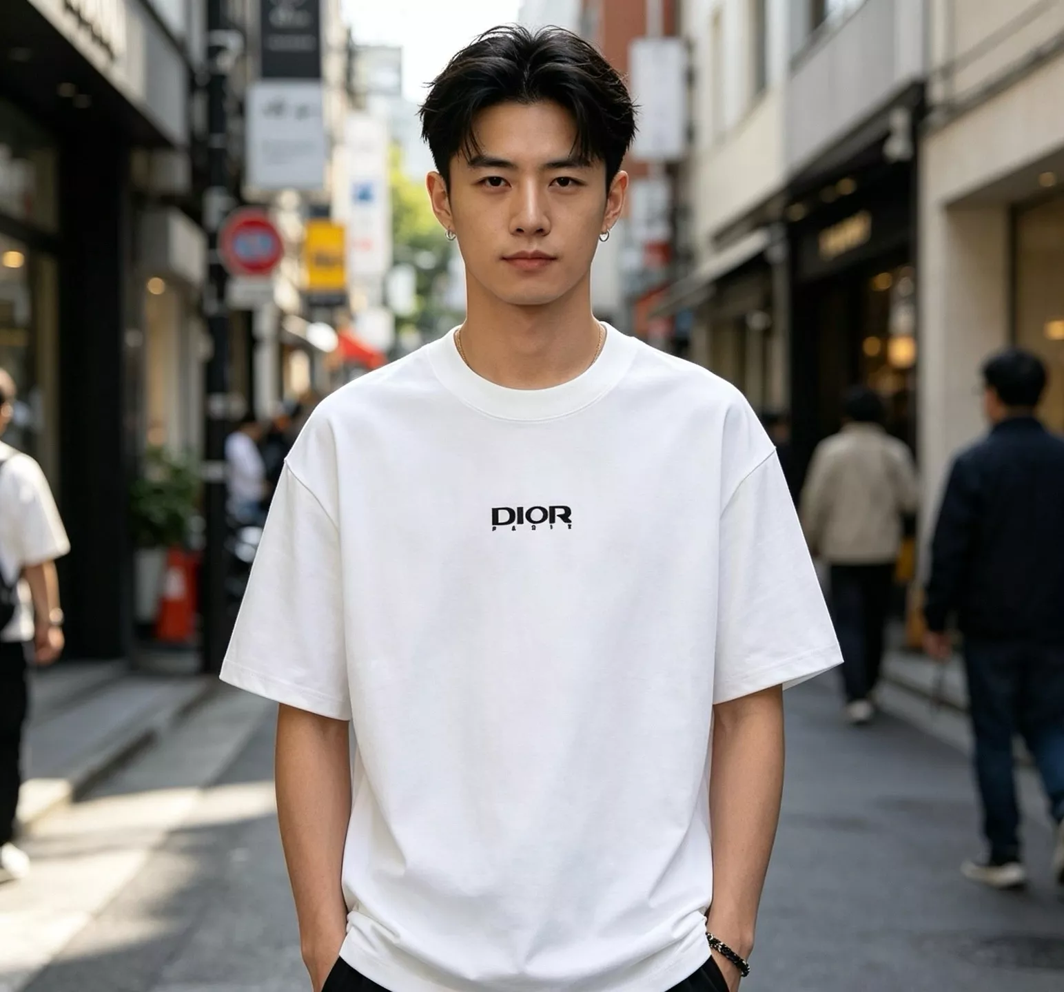 디올 플록 로고 프린트 반소매 상의 상세 이미지 17