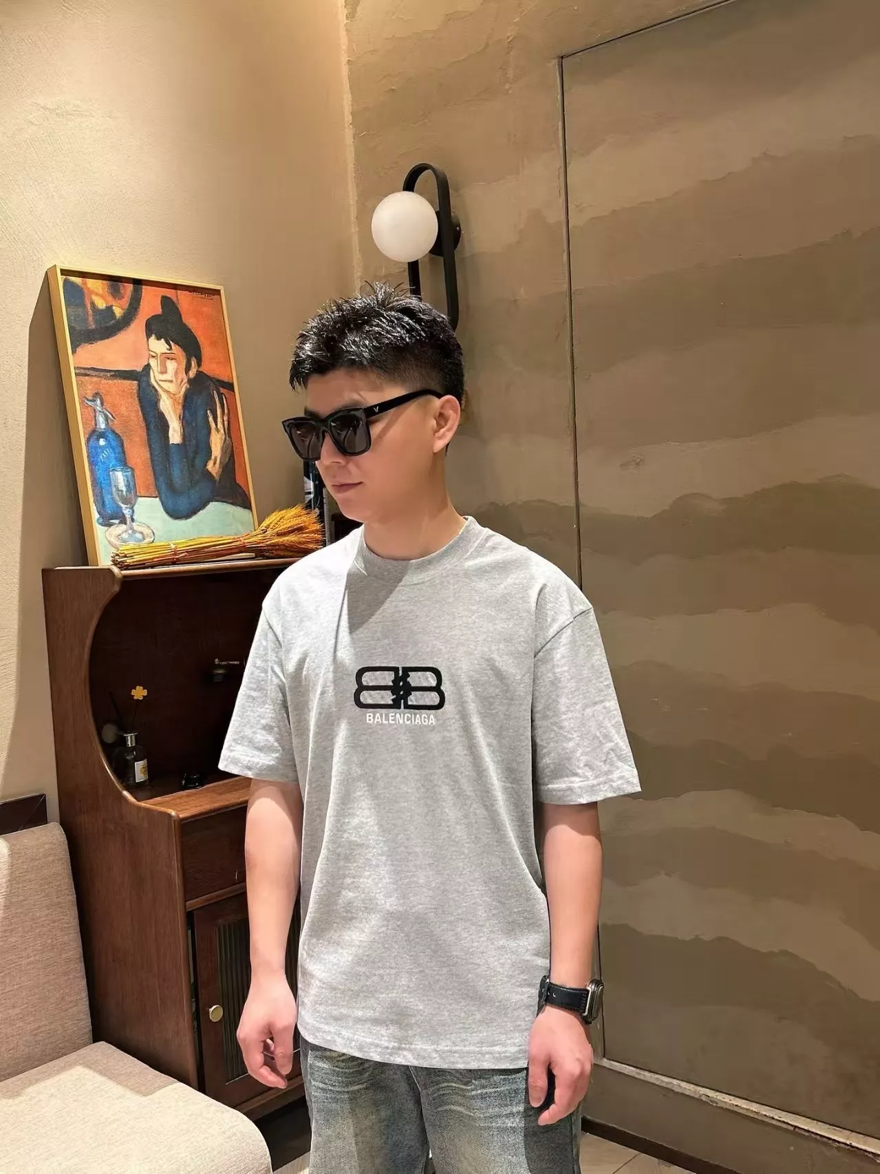 발렌시아가 전후면 레터링 프린트 반팔 티셔츠 상세 이미지 17