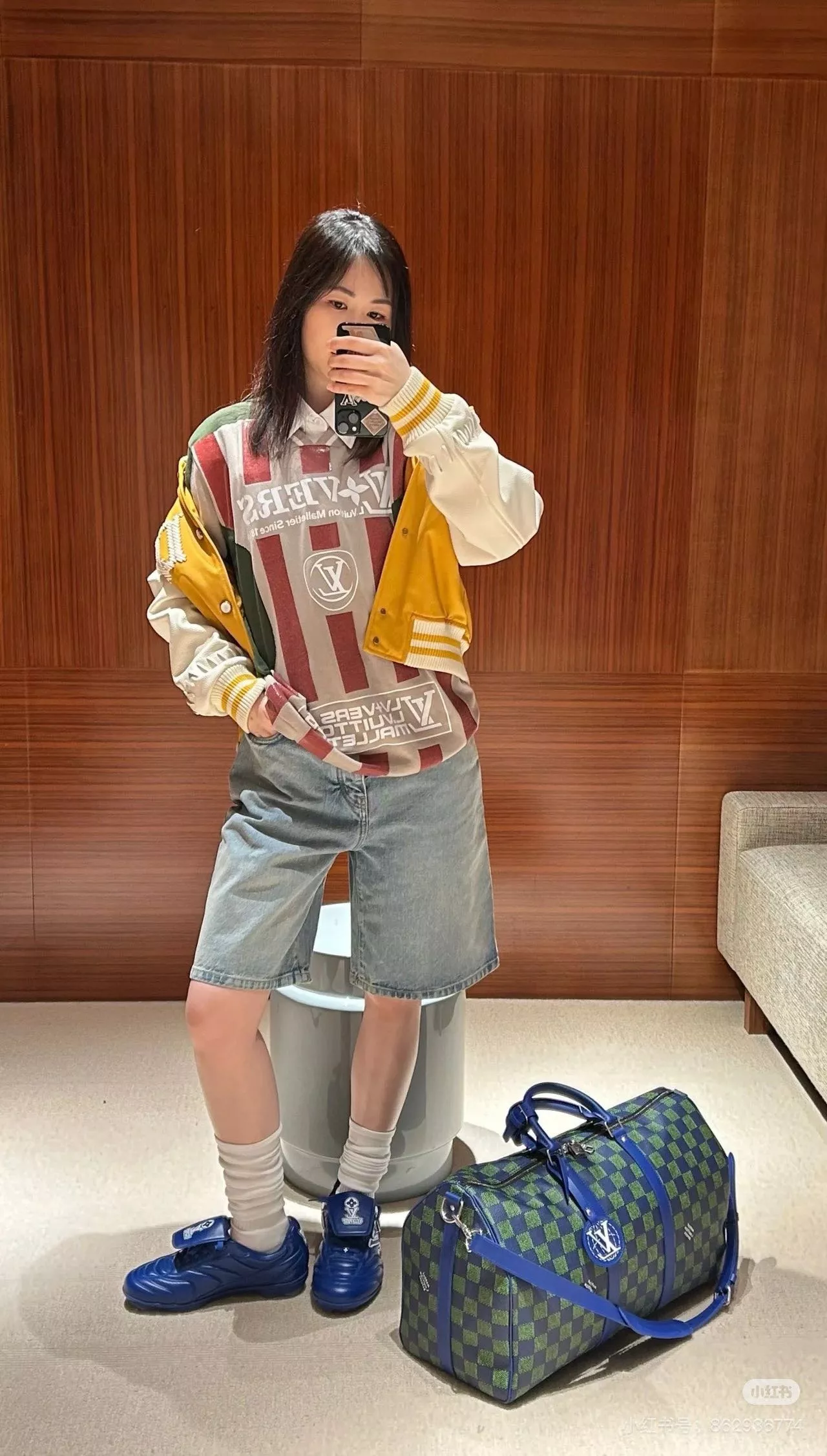 루이비통 후면 자수 로고 데님 쇼츠 상세 이미지 18