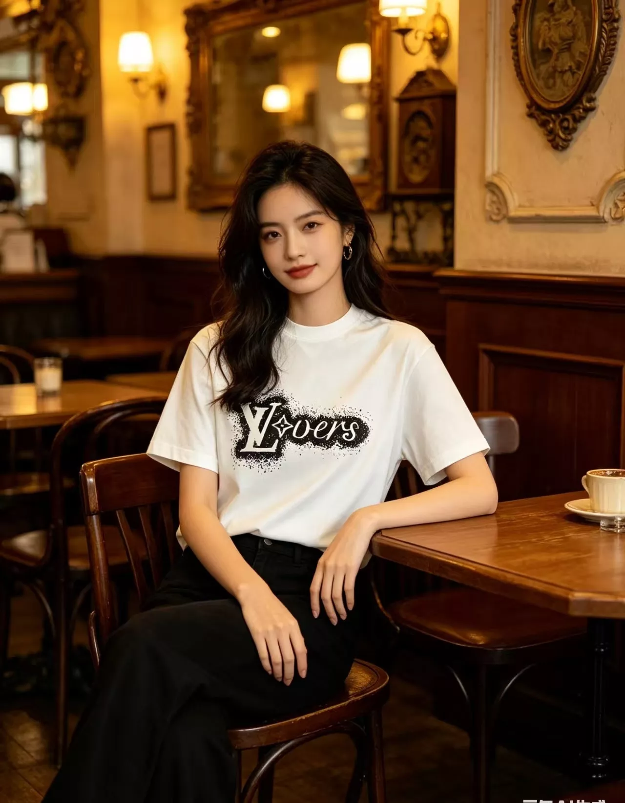 루이비통 페인팅 프린트 반소매 티셔츠 상세 이미지 12