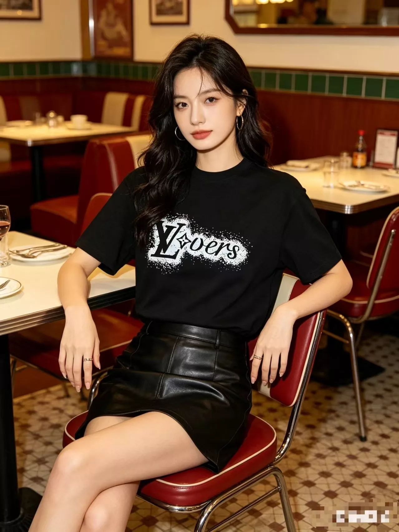 루이비통 스프레이 프린팅 반소매 티셔츠 상세 이미지 13