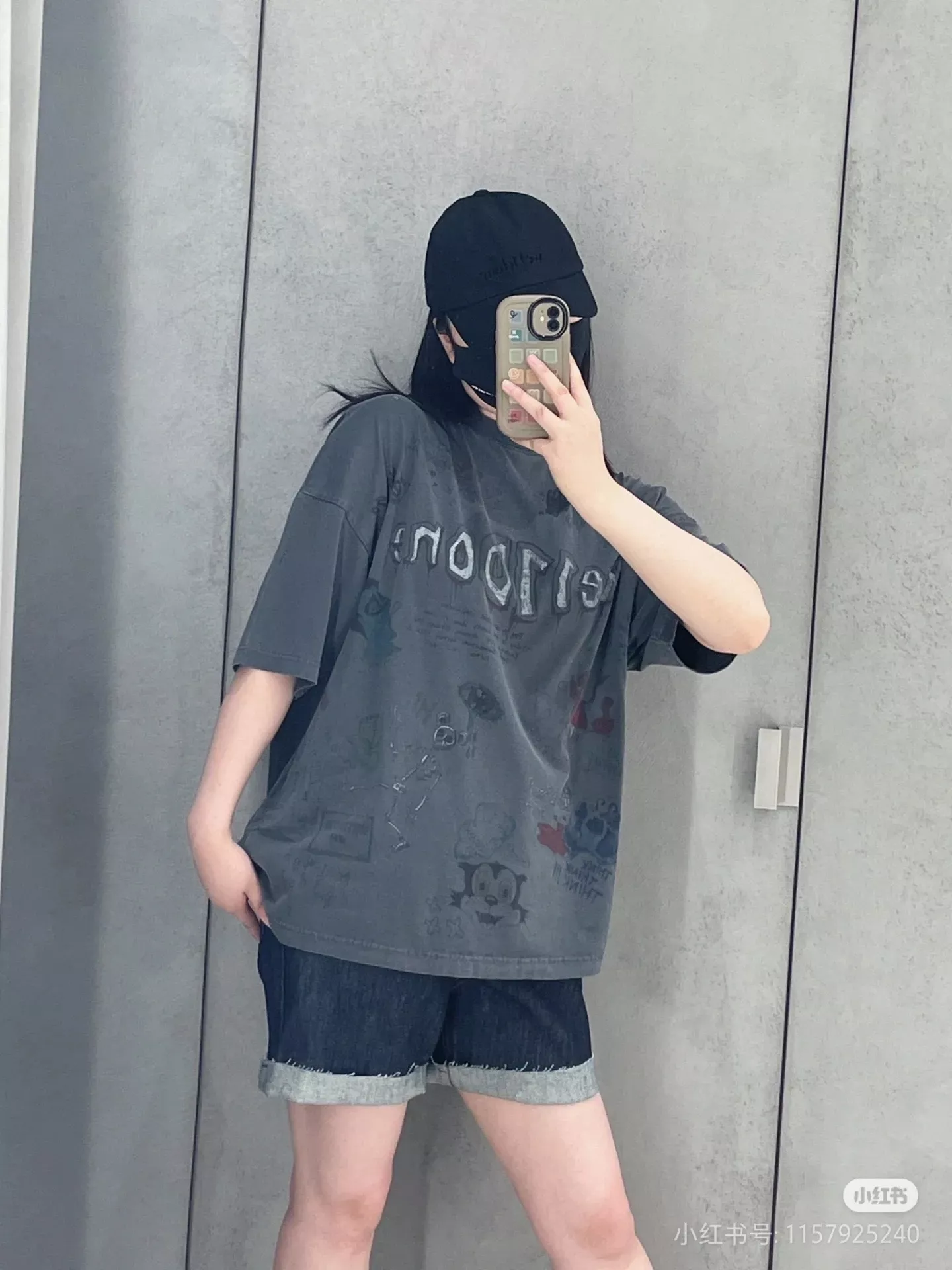 웰던 컬러 그래피티 핸드페인팅 프린트 반소매 상세 이미지 19