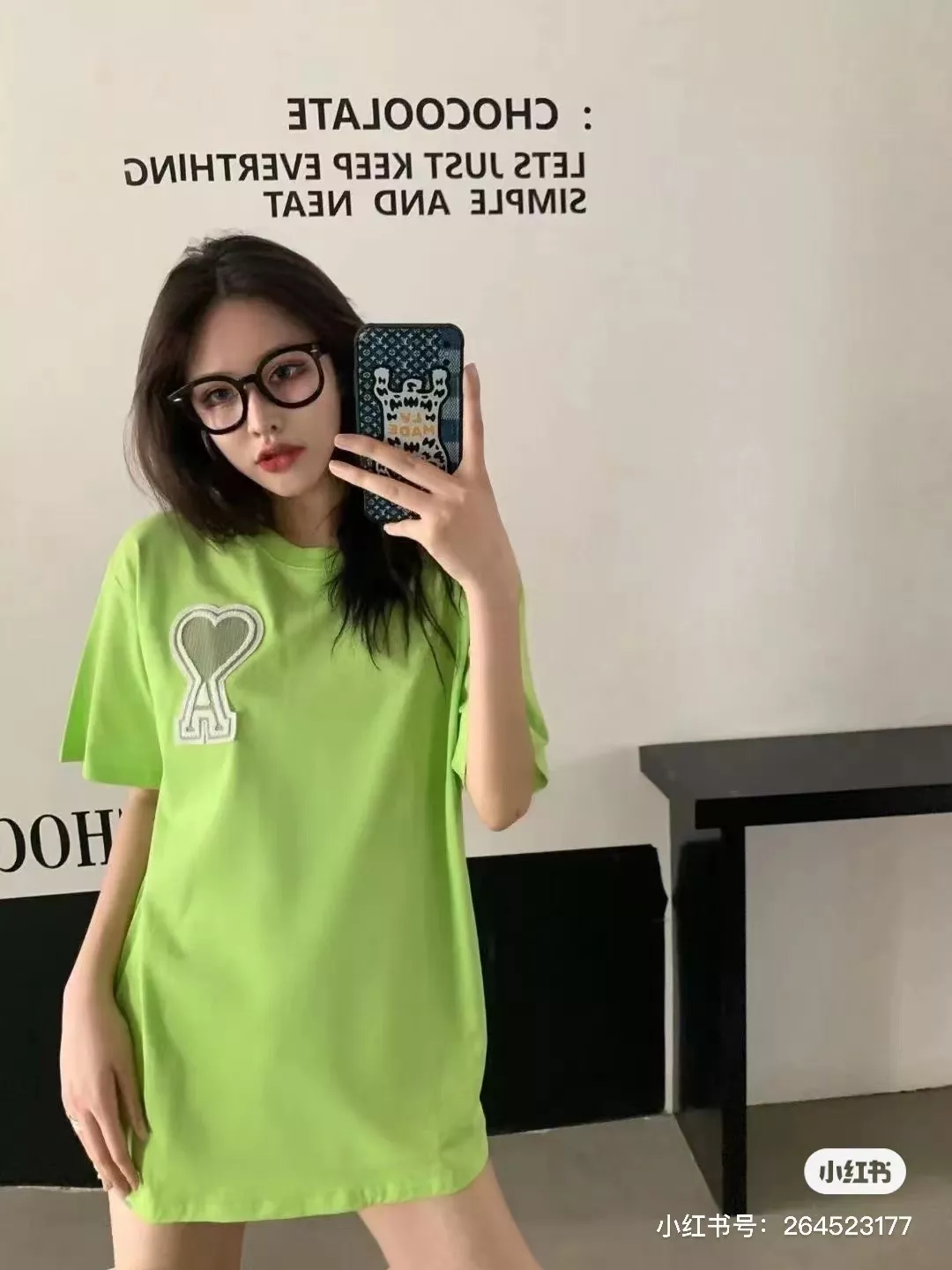 아미 하트 로고 자수 반소매 티셔츠 상세 이미지 12