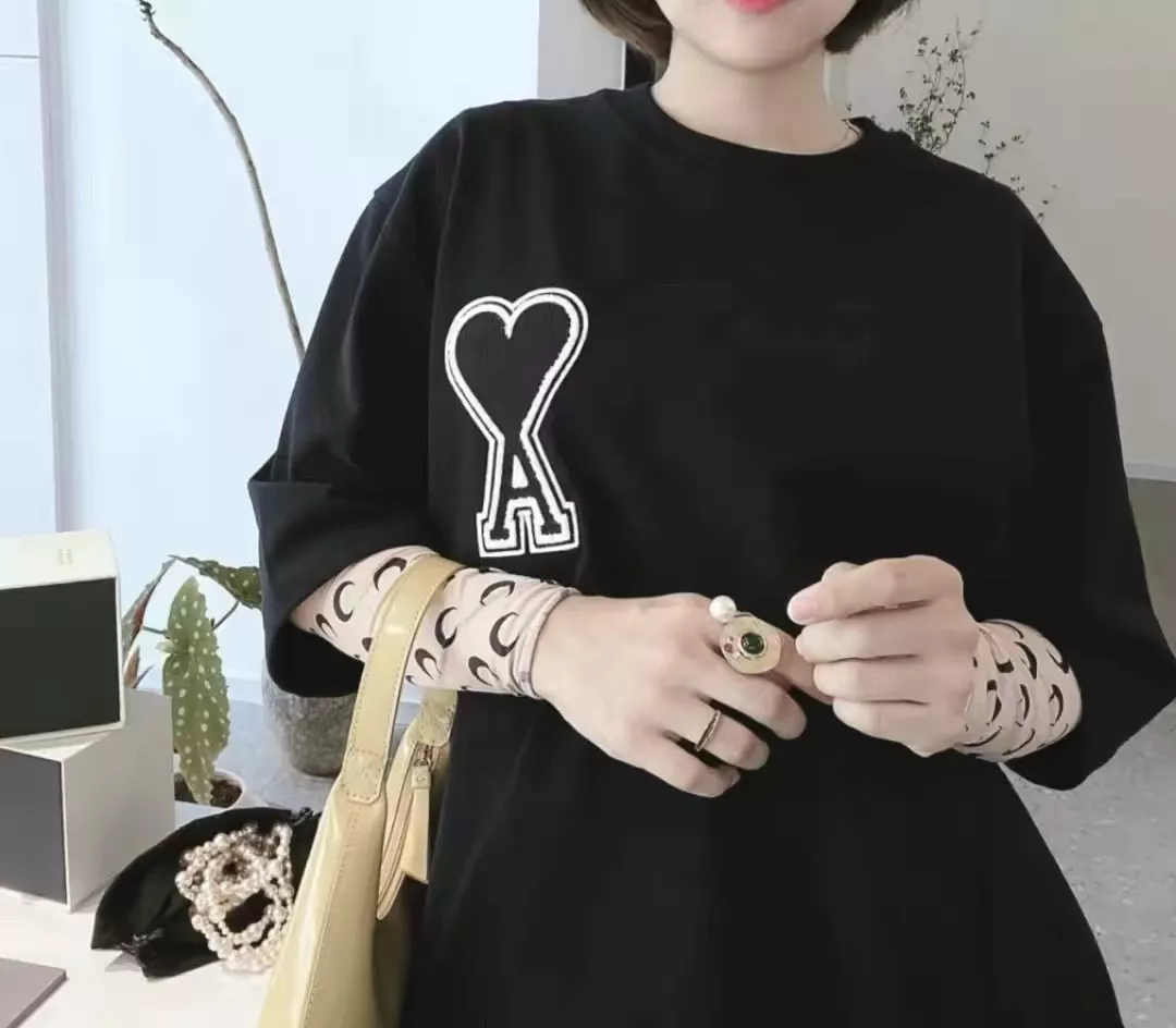 아미 하트 로고 자수 반소매 티셔츠 상세 이미지 15