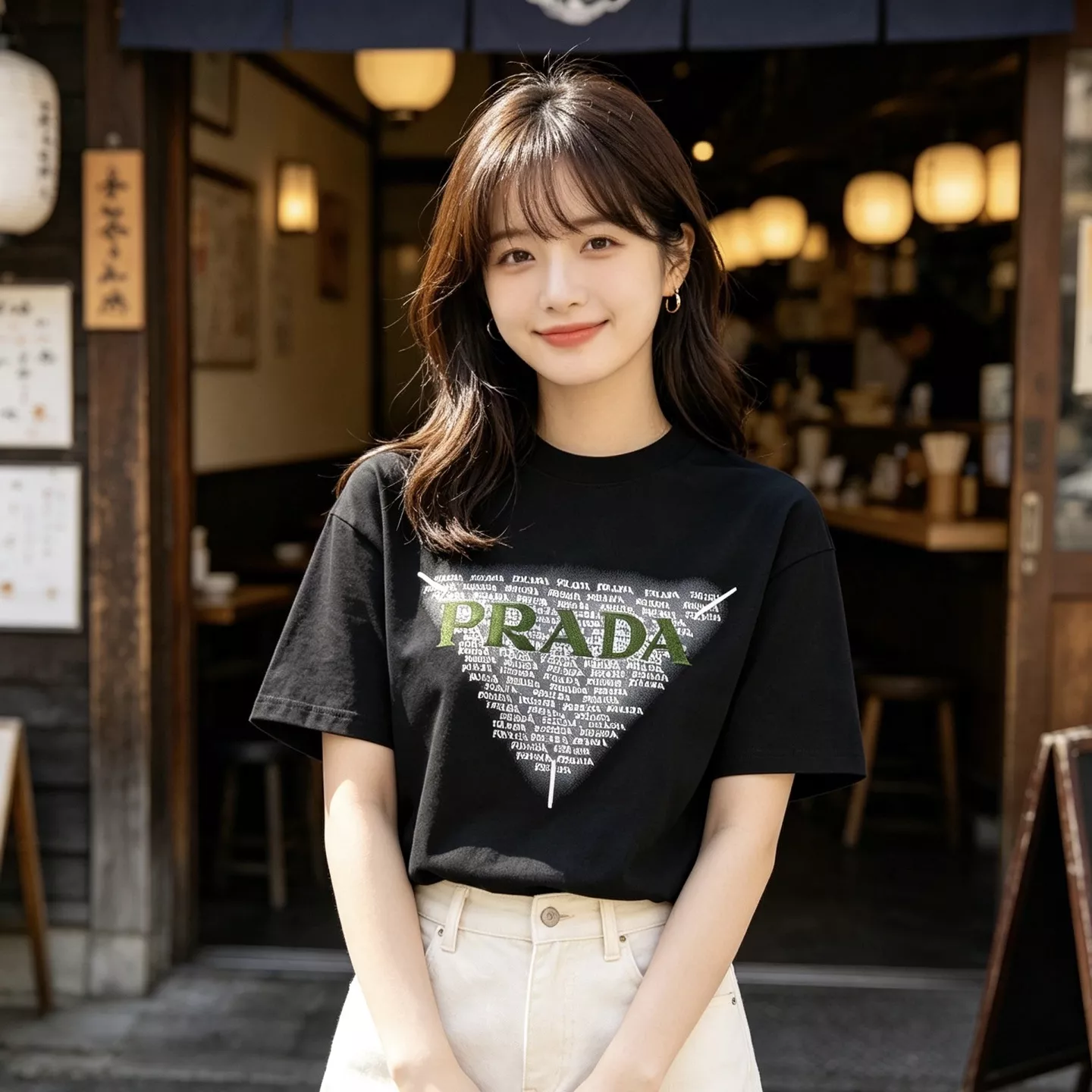 프라다 삼각 로고 자수 반소매 상의 상세 이미지 15