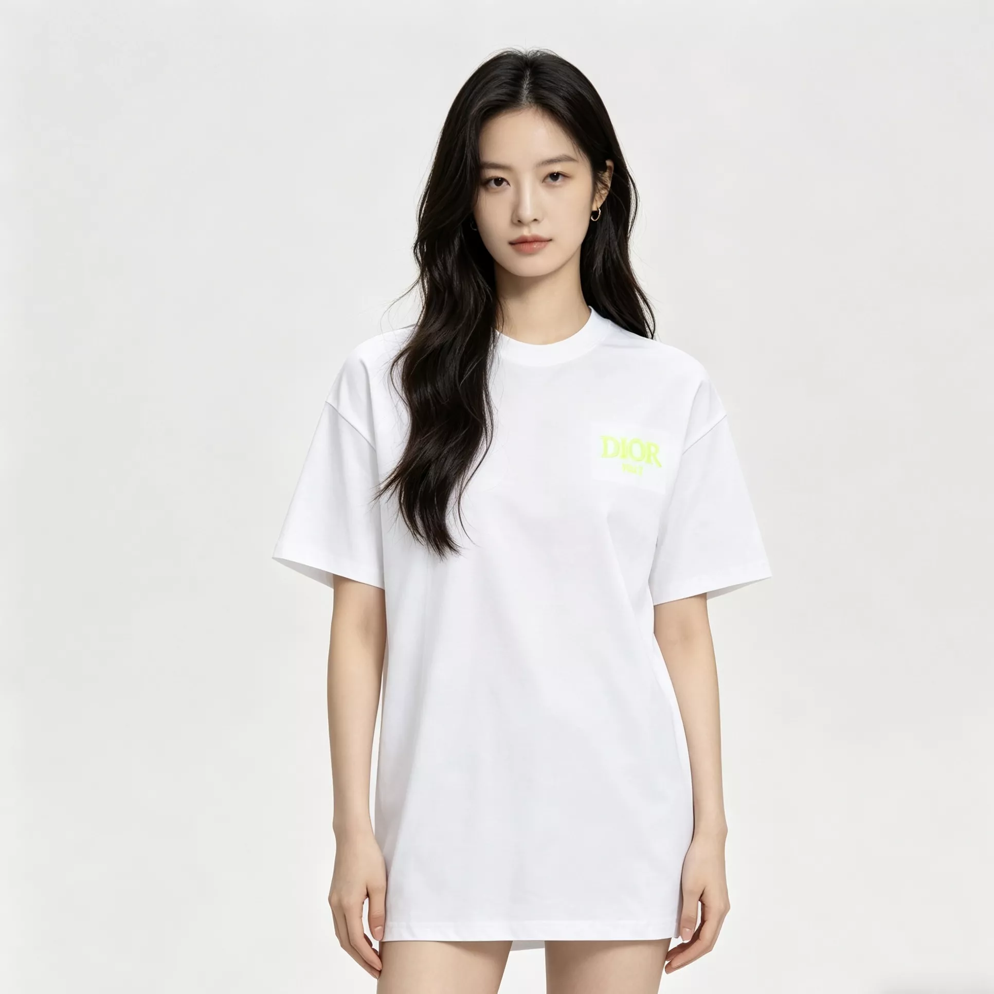 디올 형광 로고 자수 반소매 티셔츠 상세 이미지 15