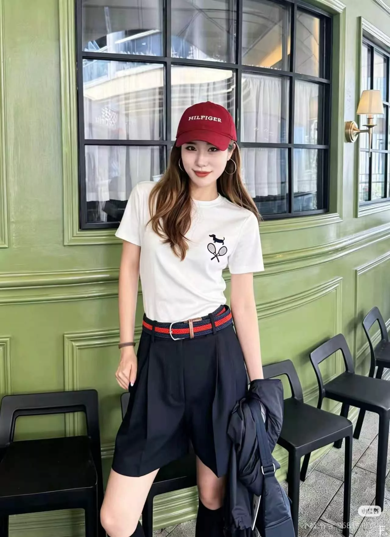 톰브라운 테니스 강아지 그래픽 반소매 탑 상세 이미지 15