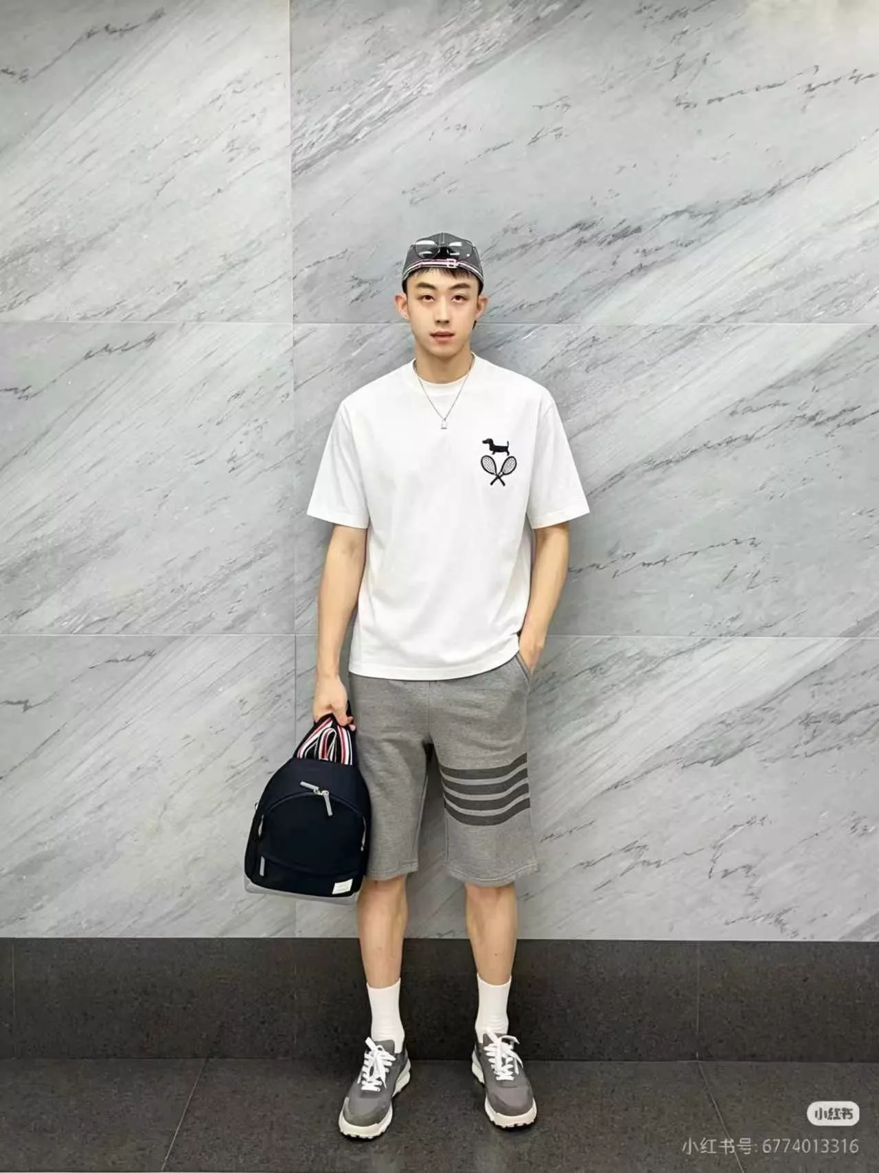 톰브라운 테니스 강아지 그래픽 반소매 탑 상세 이미지 18