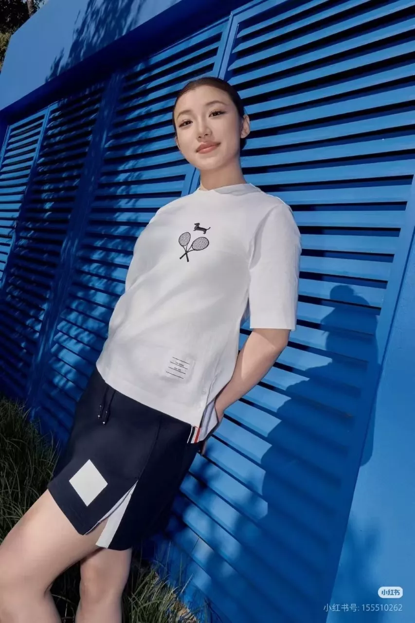 톰브라운 테니스 강아지 그래픽 반소매 탑 상세 이미지 19