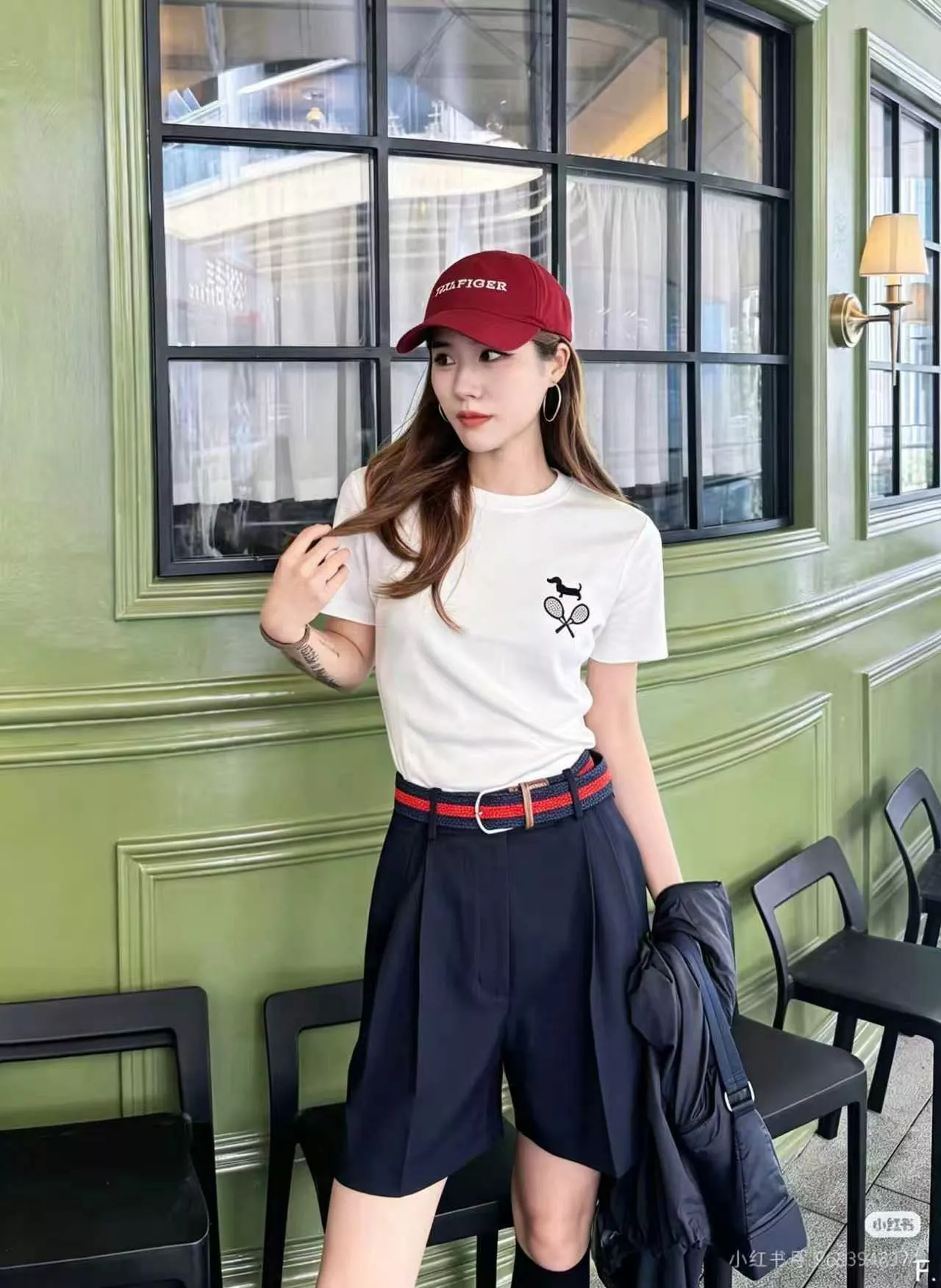 톰브라운 테니스 강아지 그래픽 반소매 탑 상세 이미지 14