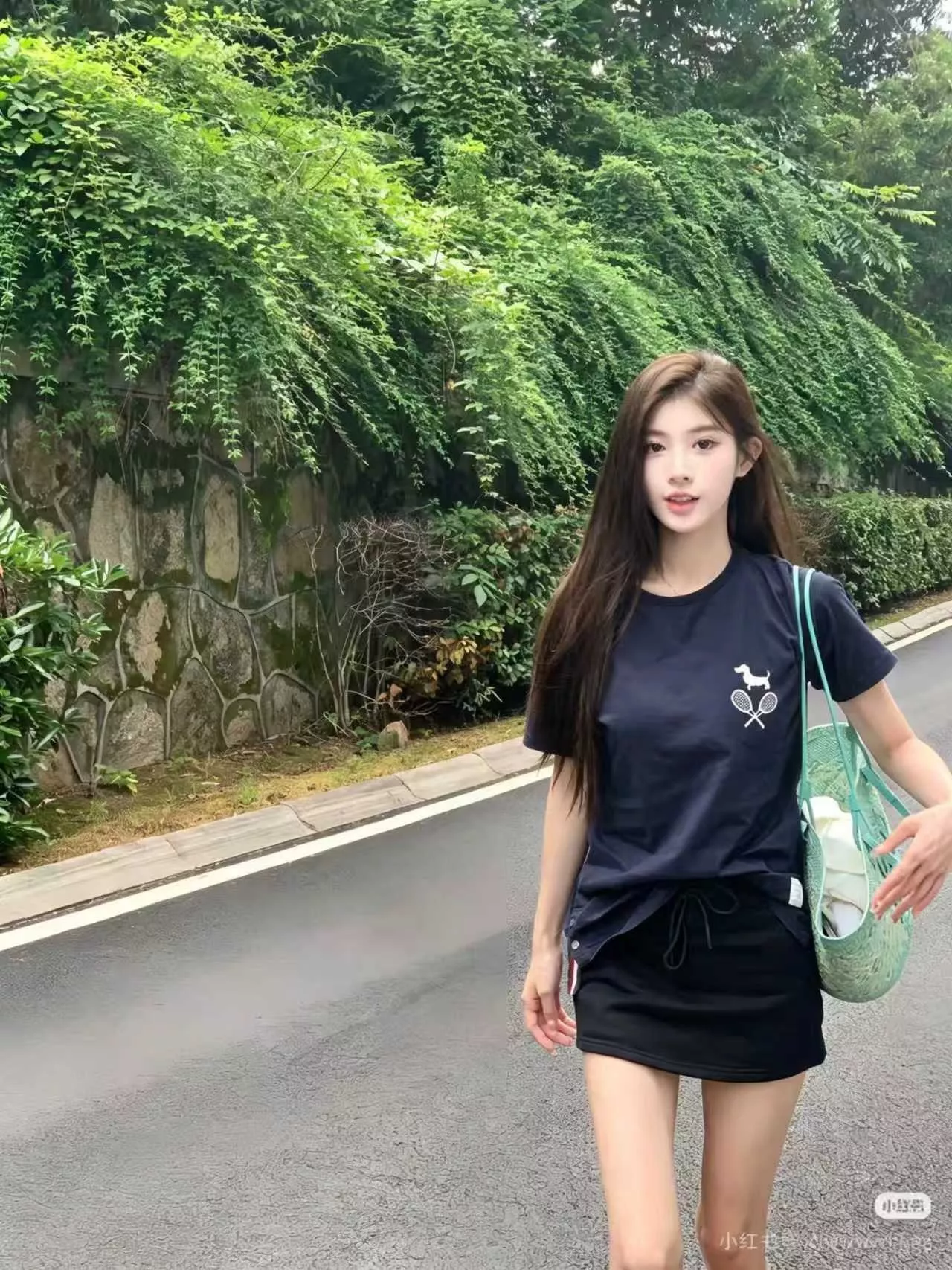 톰브라운 테니스 강아지 자수 반소매 탑 상세 이미지 12