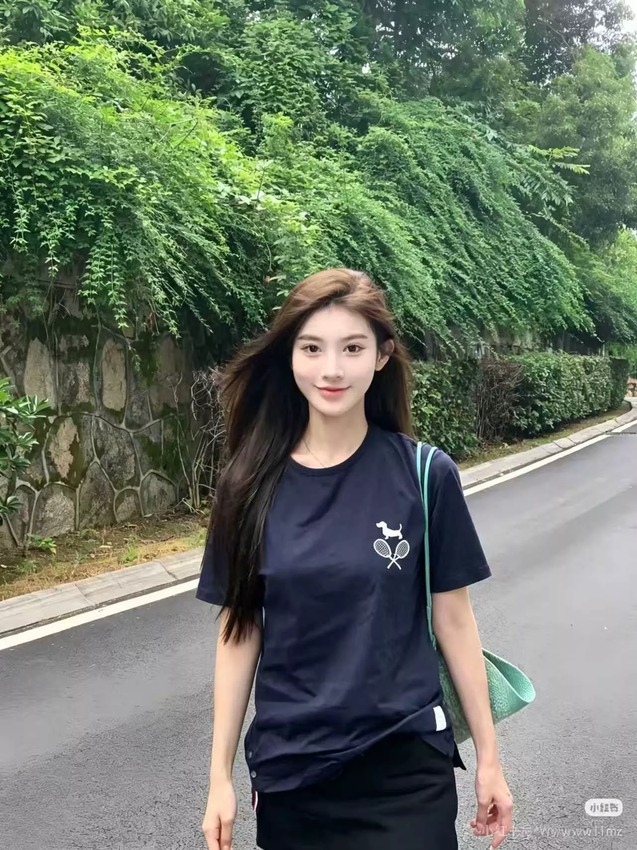 톰브라운 테니스 강아지 자수 반소매 탑 상세 이미지 13