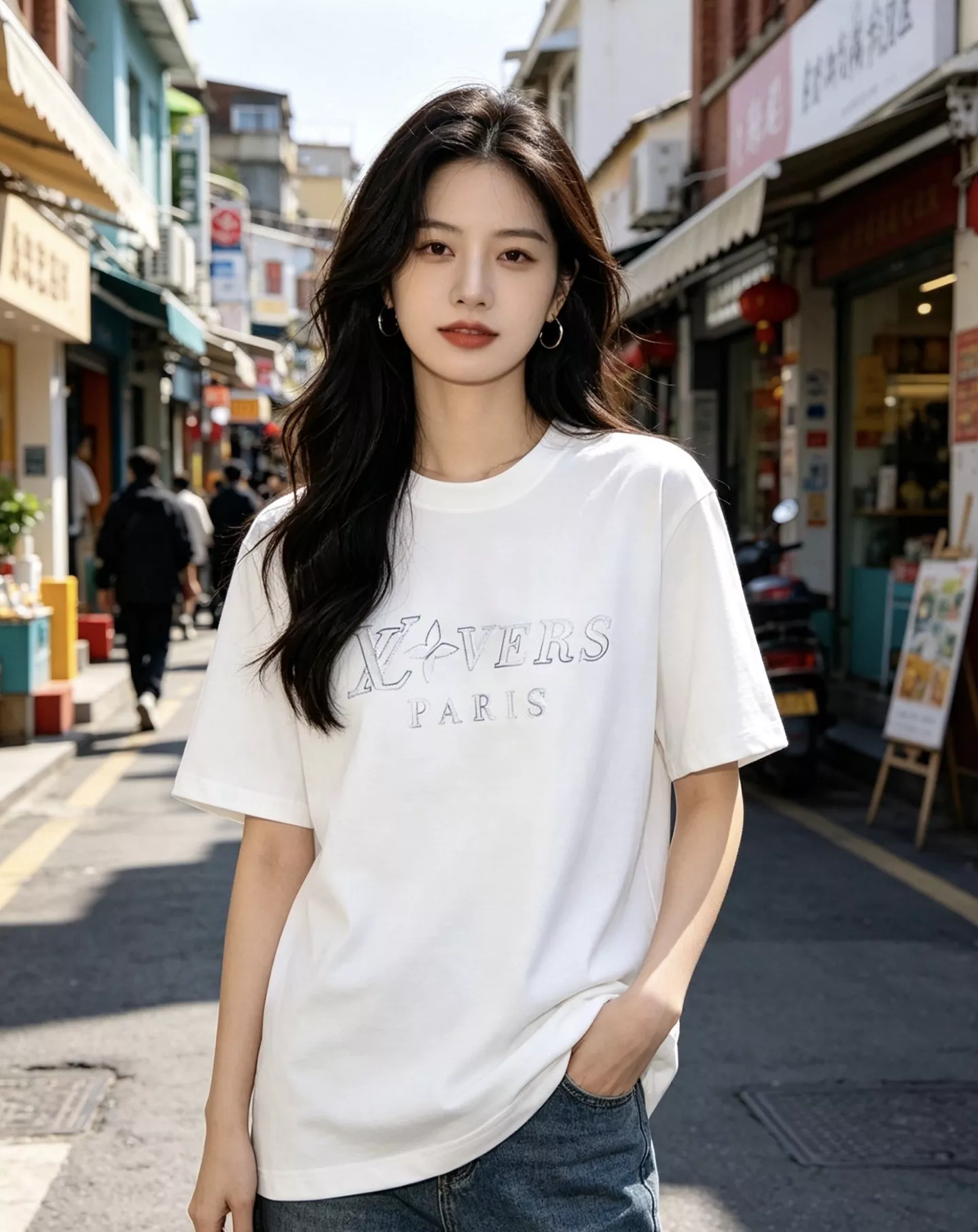 루이비통 그라데이션 로고 자수 반소매 상의 상세 이미지 14