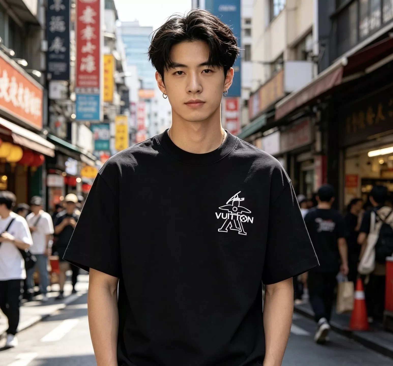 루이비통 그래피티 시그니처 자수 라운드 반소매 상세 이미지 11