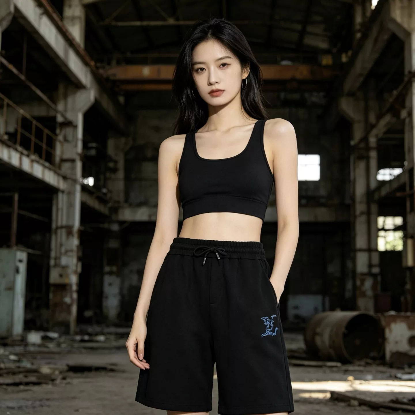 루이비통 블루 로고 자수 쇼츠 상세 이미지 13