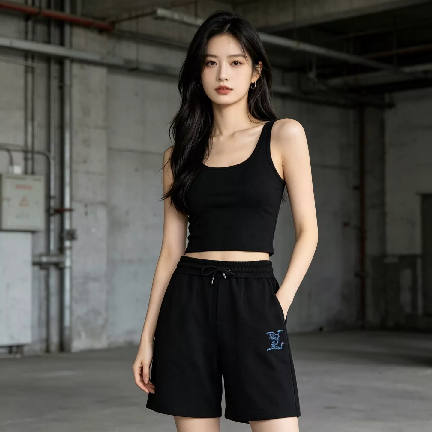 루이비통 블루 로고 자수 쇼츠 상세 이미지 15