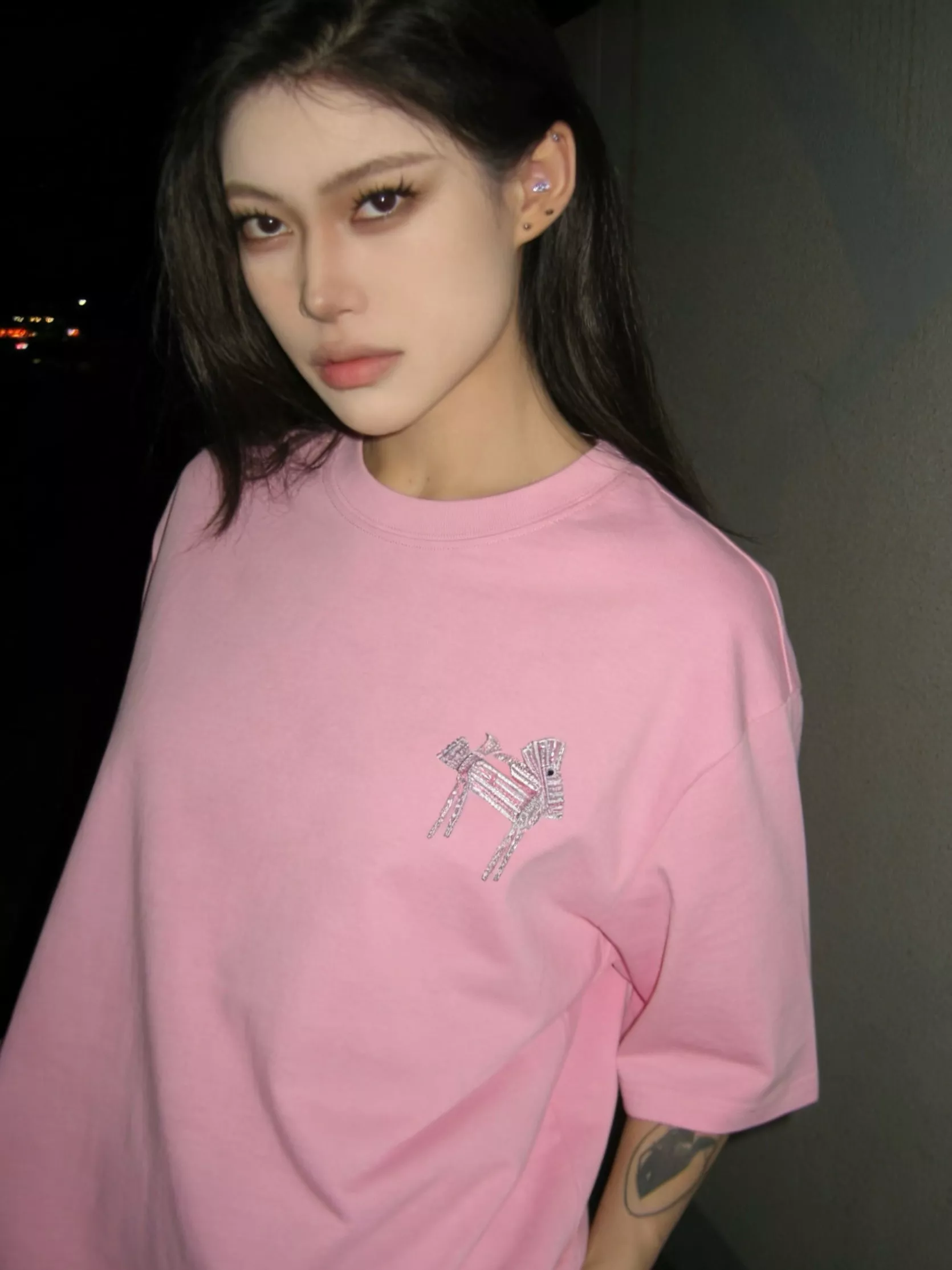 디올 배색 자수 로고 반소매 티셔츠 상세 이미지 13