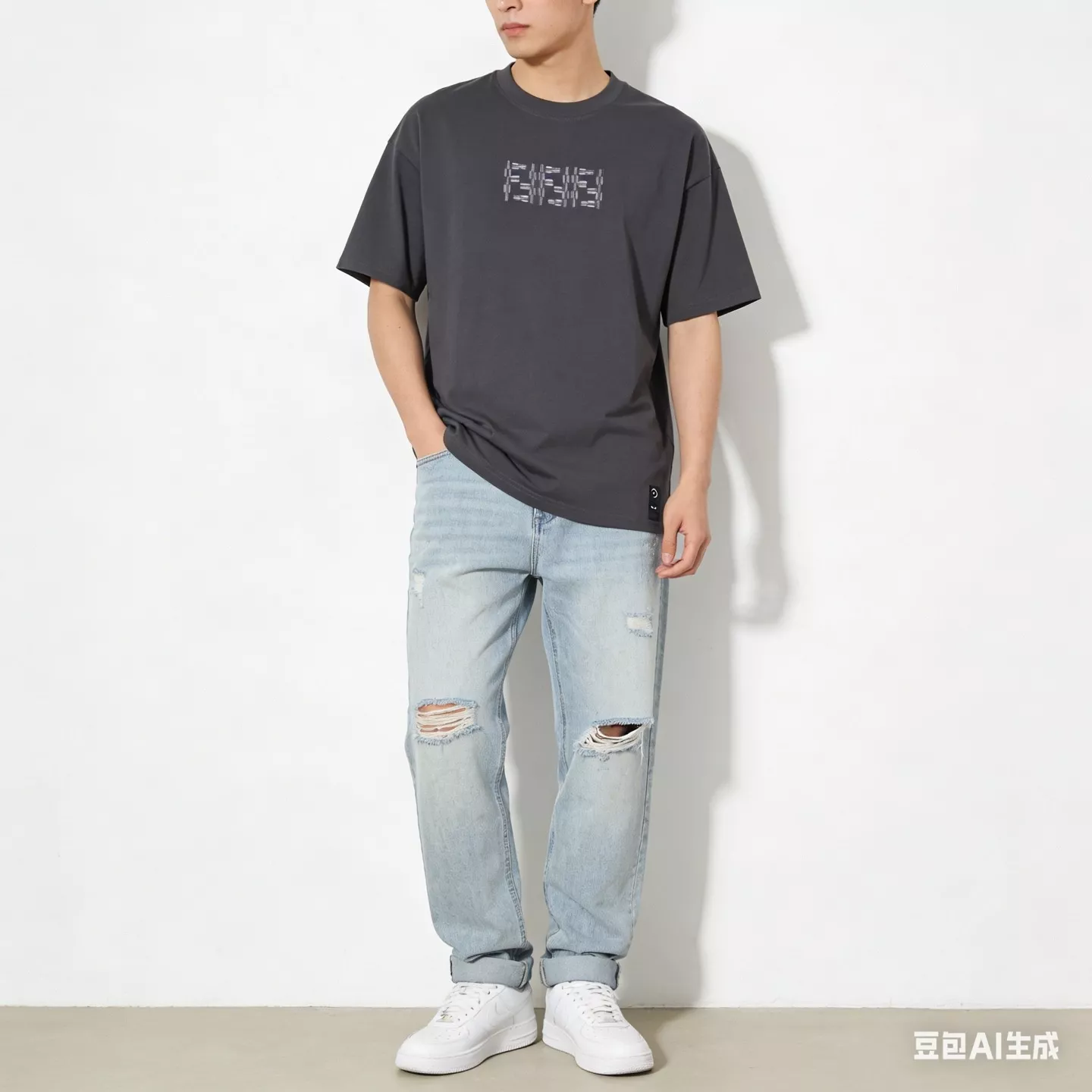 펜디 대나무결 자수 더블에프 로고 반팔 상세 이미지 11