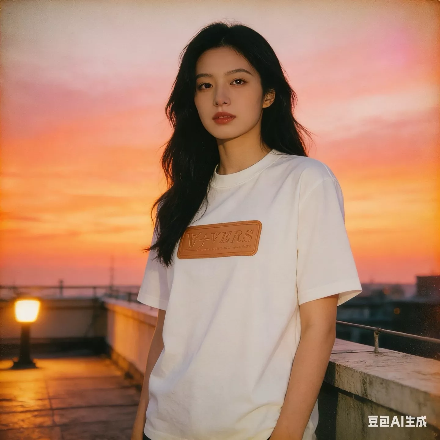루이비통 가슴 가죽 패치 반소매 티셔츠 상세 이미지 11