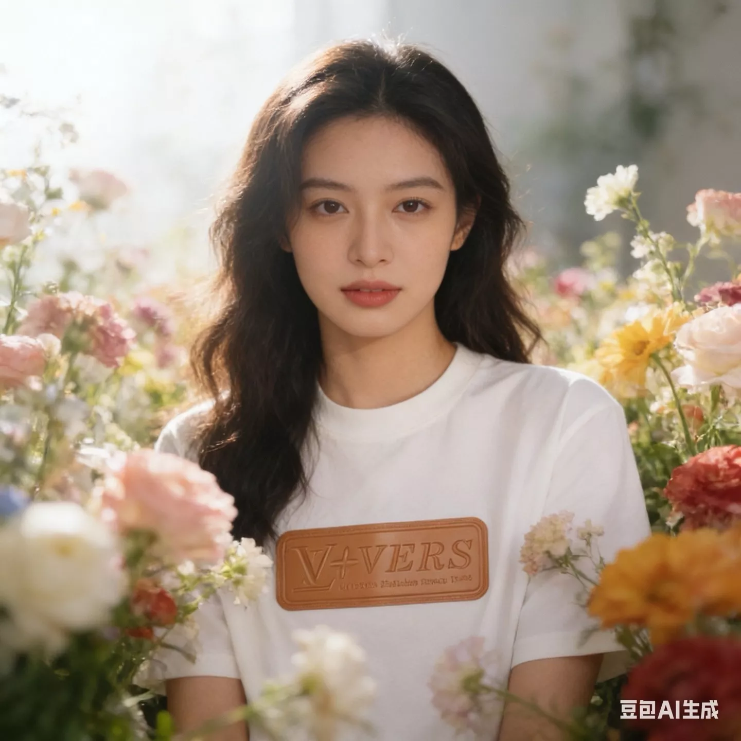 루이비통 가슴 가죽 패치 반소매 티셔츠 상세 이미지 13