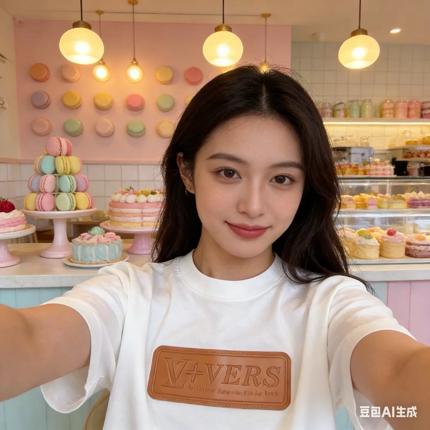 루이비통 가슴 가죽 패치 반소매 티셔츠 상세 이미지 12