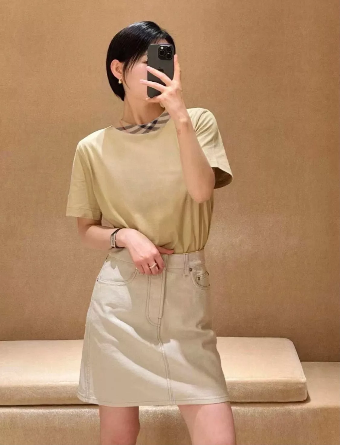 버버리 체크 칼라 배색 반소매 티셔츠 상세 이미지 17