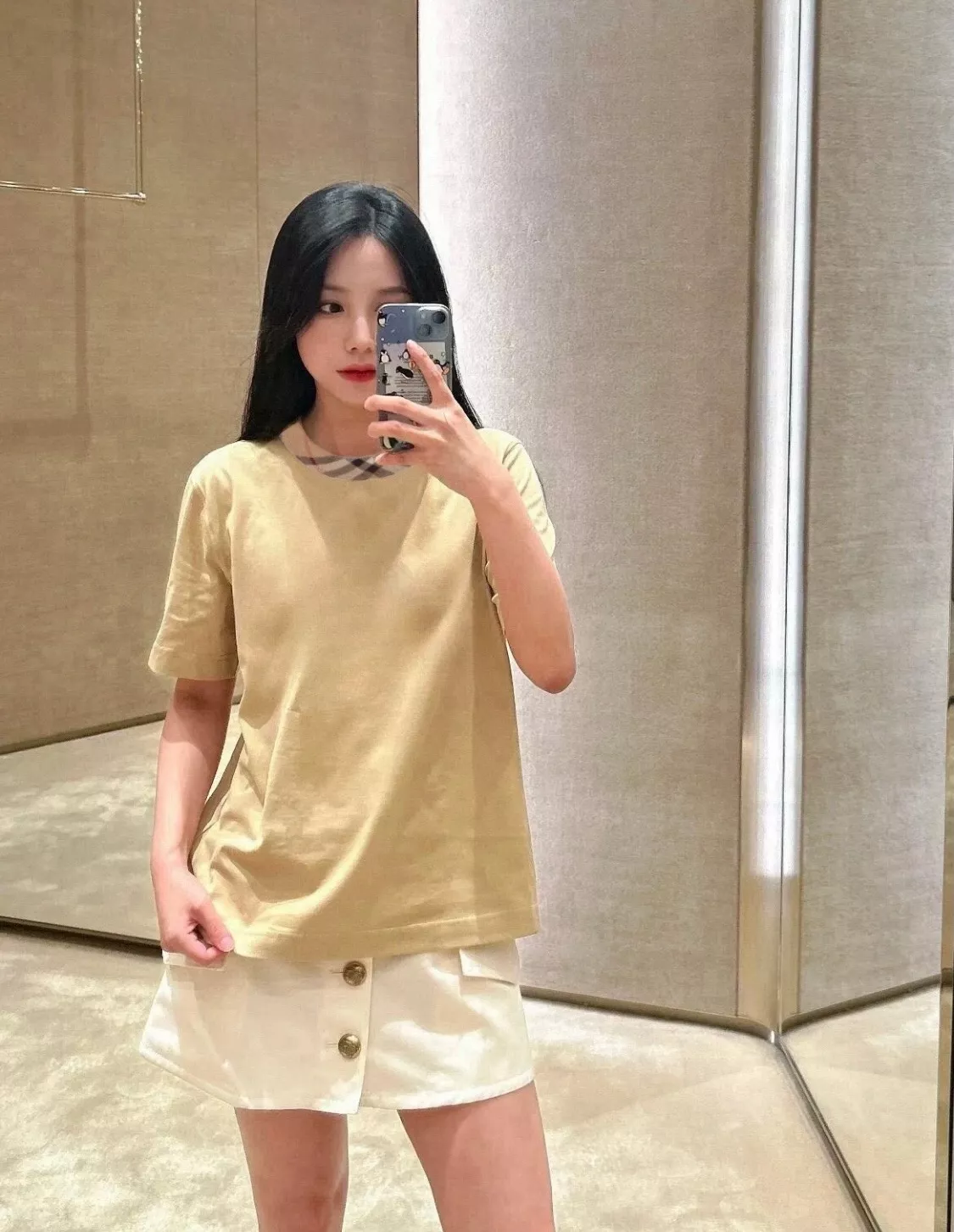 버버리 체크 칼라 배색 반소매 티셔츠 상세 이미지 19