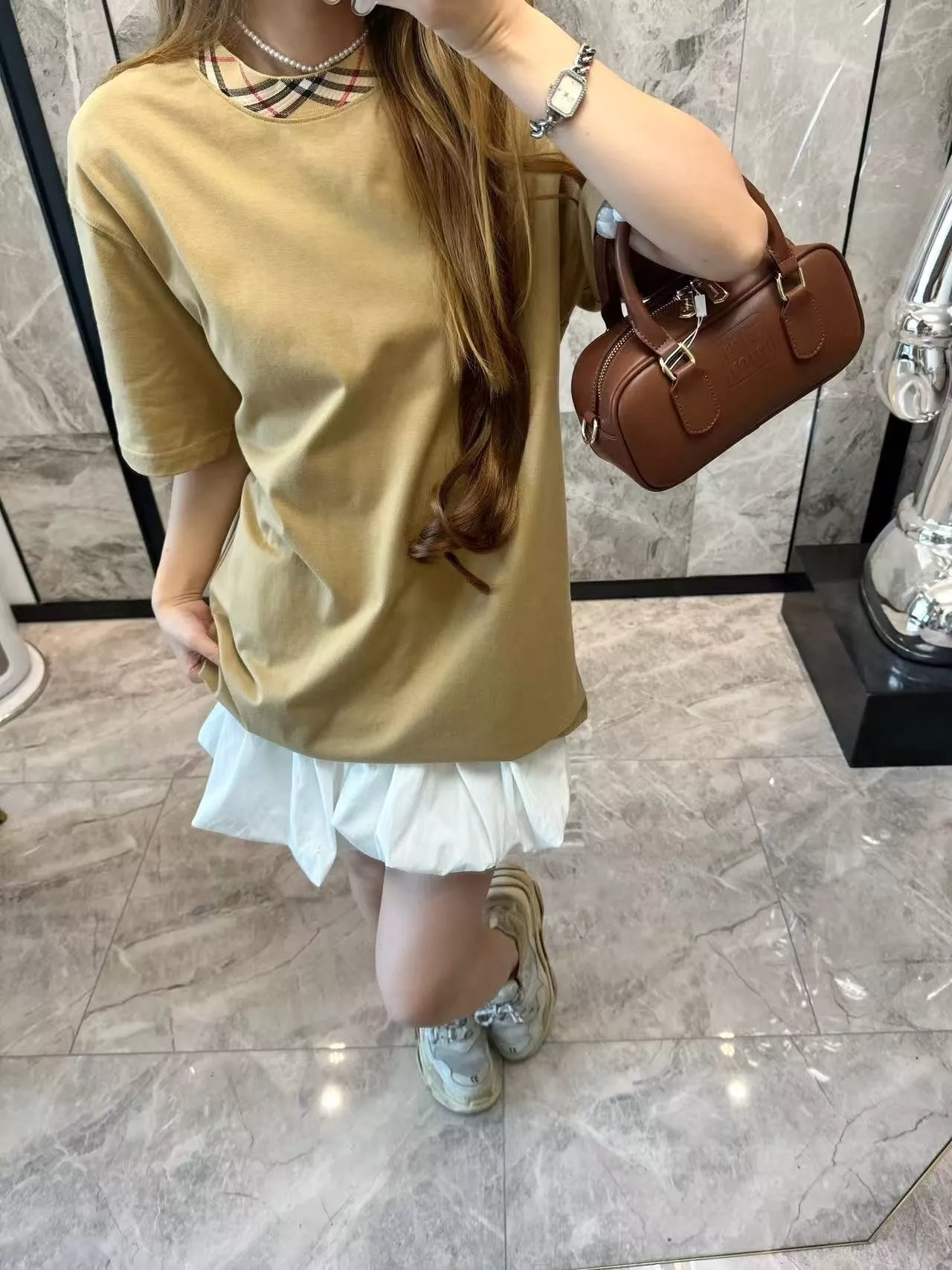 버버리 체크 칼라 배색 반소매 티셔츠 상세 이미지 11