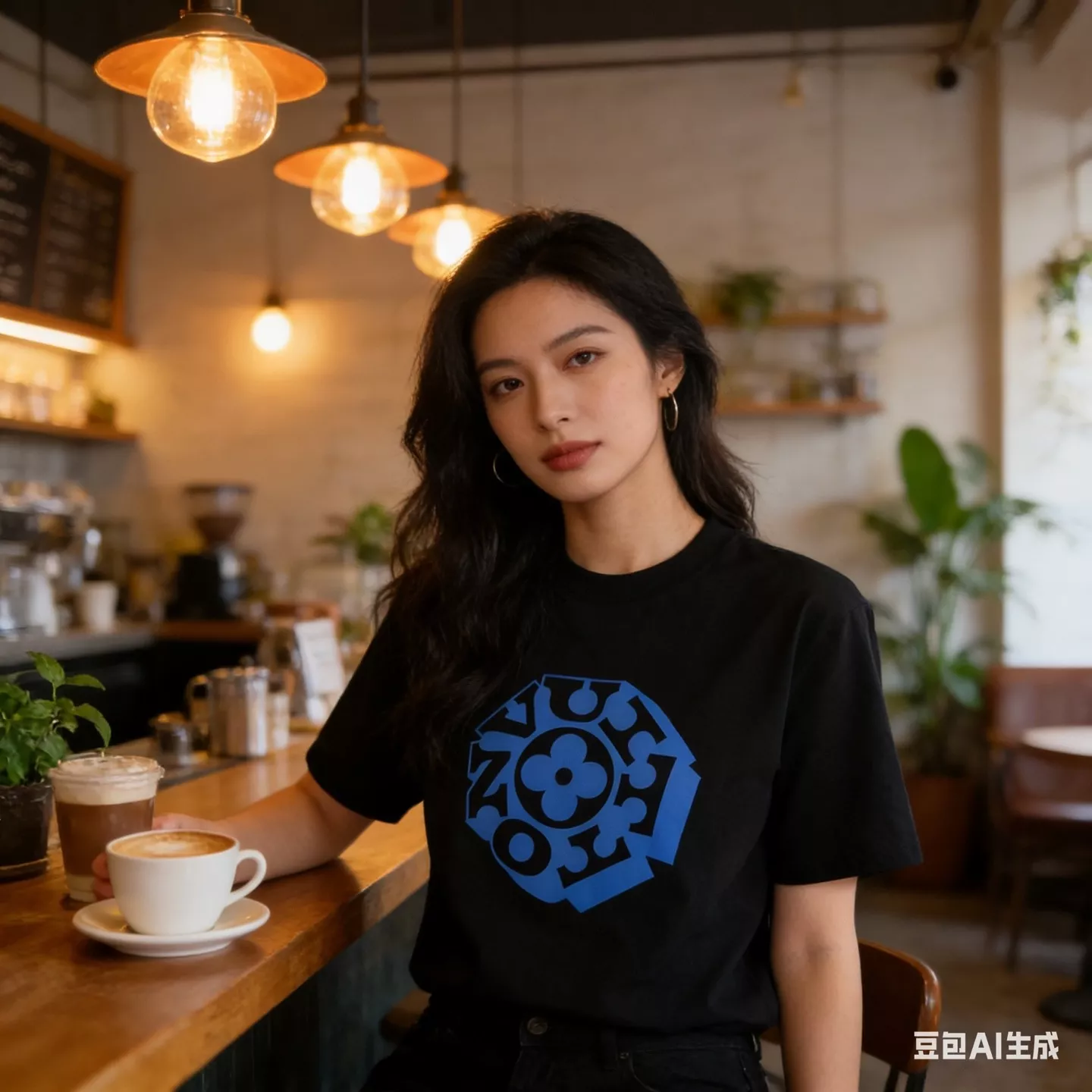 루이비통 원형 레터링 로고 반소매 티셔츠 상세 이미지 12