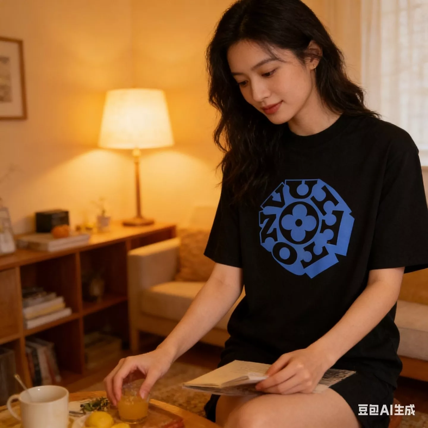루이비통 원형 레터링 로고 반소매 티셔츠 상세 이미지 15