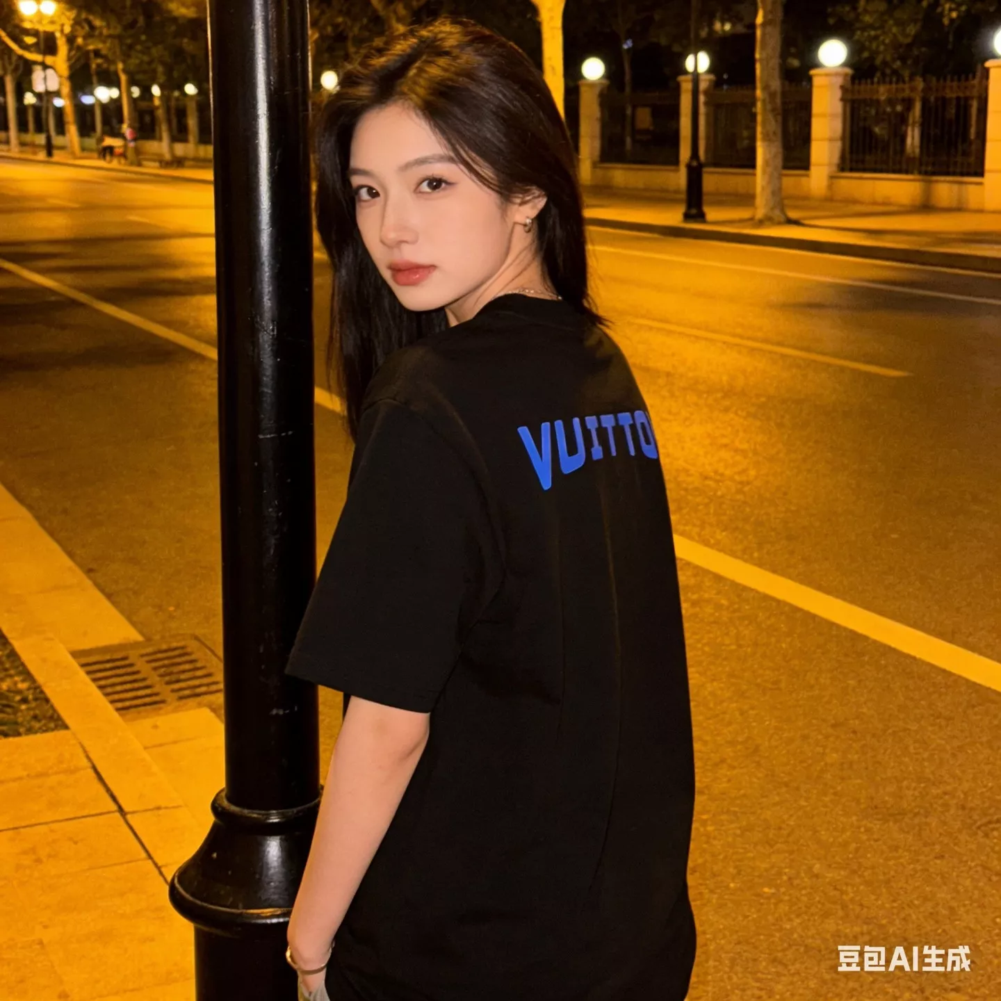 루이비통 원형 레터링 로고 반소매 티셔츠 상세 이미지 19