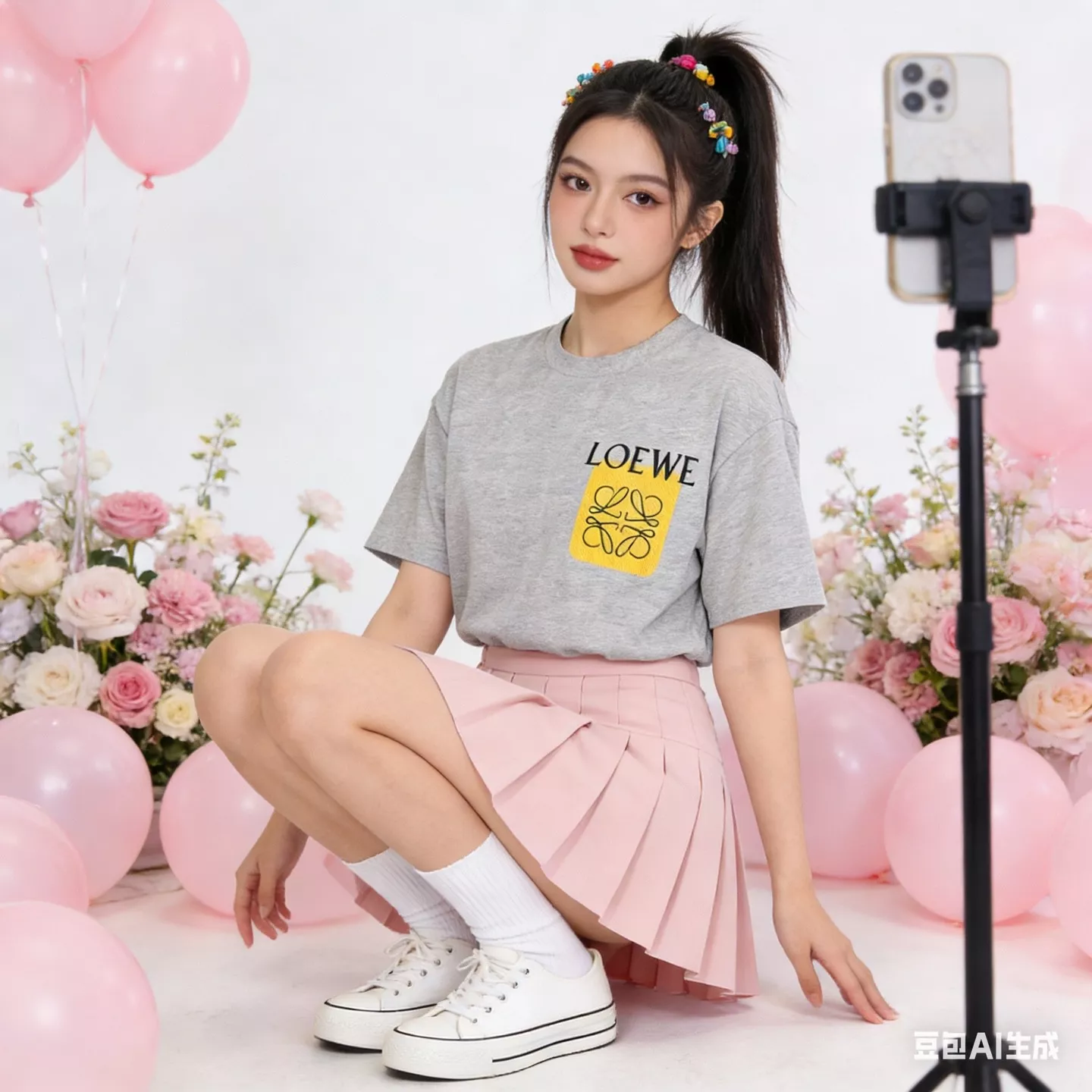 로에베 로고 포인트 반소매 티셔츠 상세 이미지 16