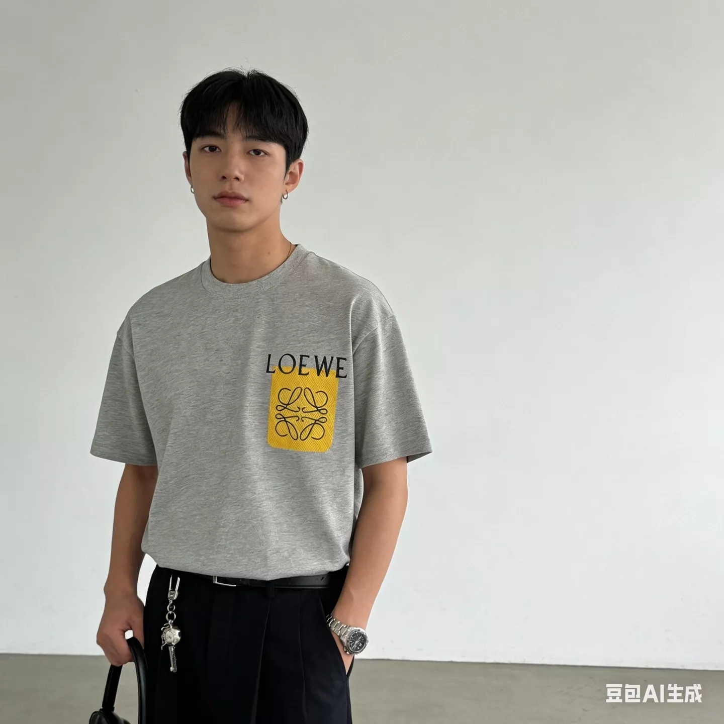 로에베 로고 포인트 반소매 티셔츠 상세 이미지 17
