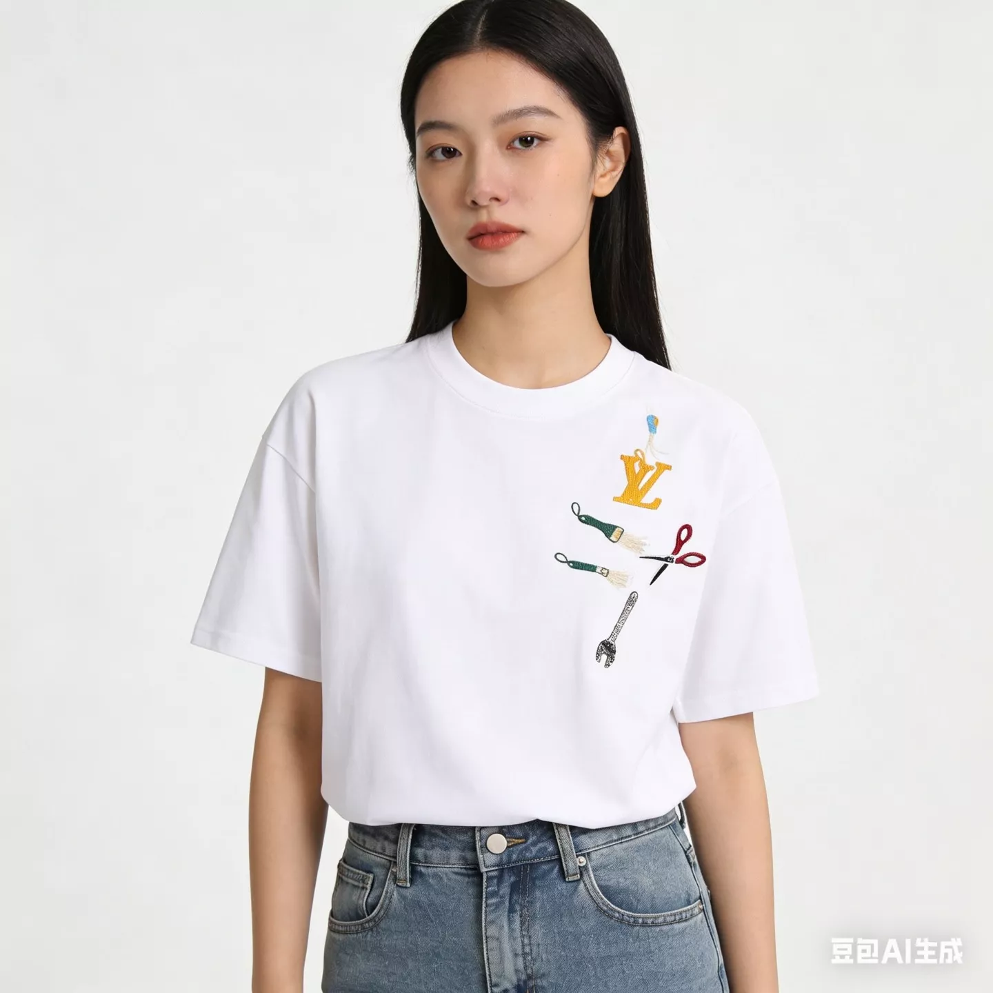루이비통 체스트 툴 장식 반소매 티셔츠 상세 이미지 19