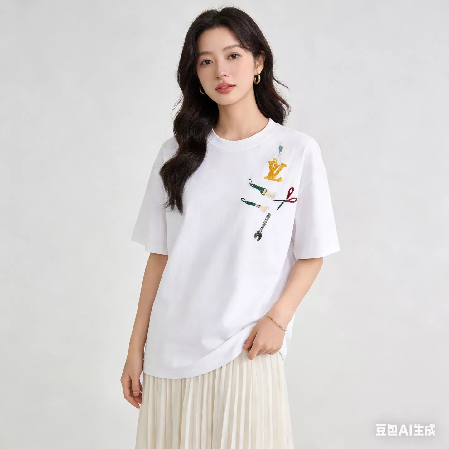 루이비통 체스트 툴 장식 반소매 티셔츠 상세 이미지 14