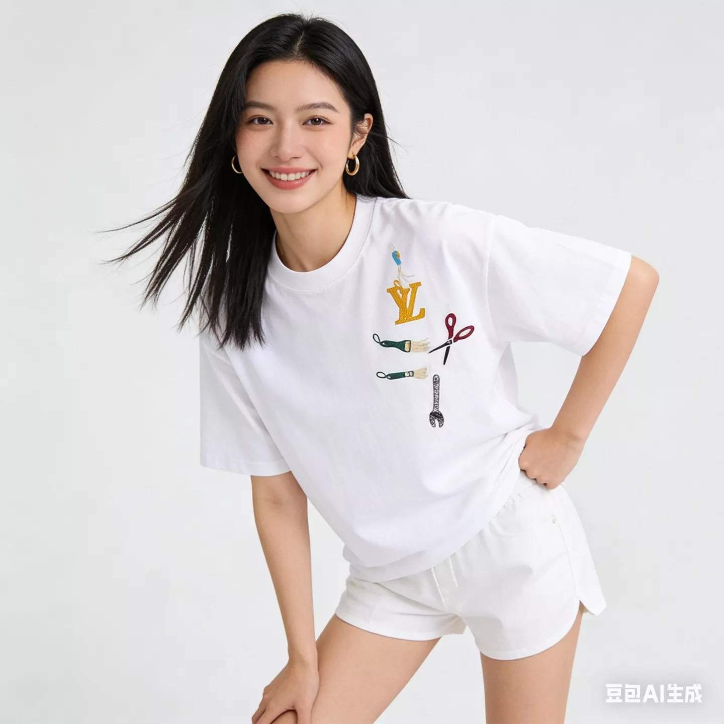 루이비통 체스트 툴 장식 반소매 티셔츠 상세 이미지 15